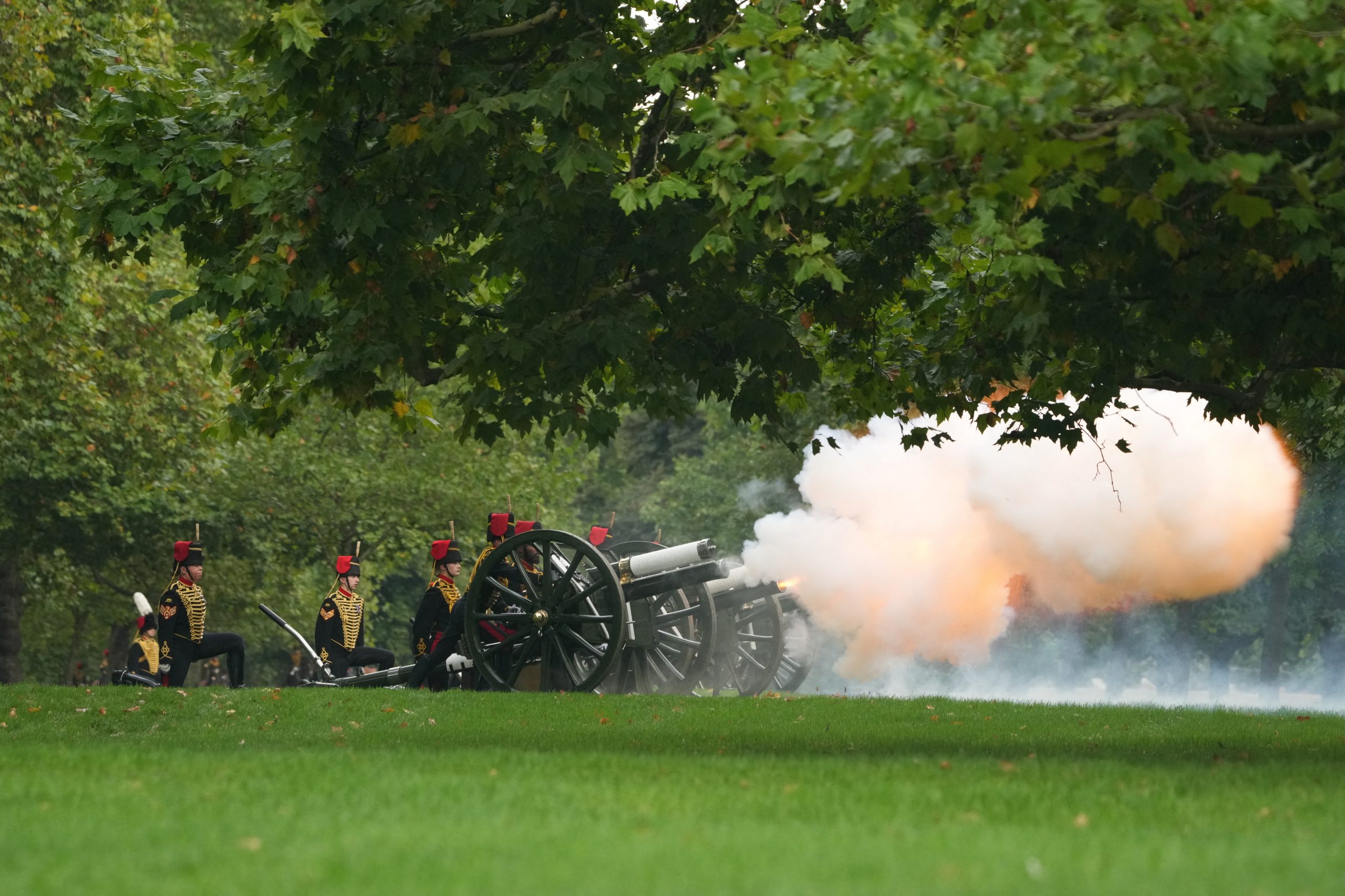 A gun salute is fired for Britain's King Charles, following the passing of Britain's Queen Elizabeth, in London, Britain, September 10, 2022. REUTERS/Maja Smiejkowska