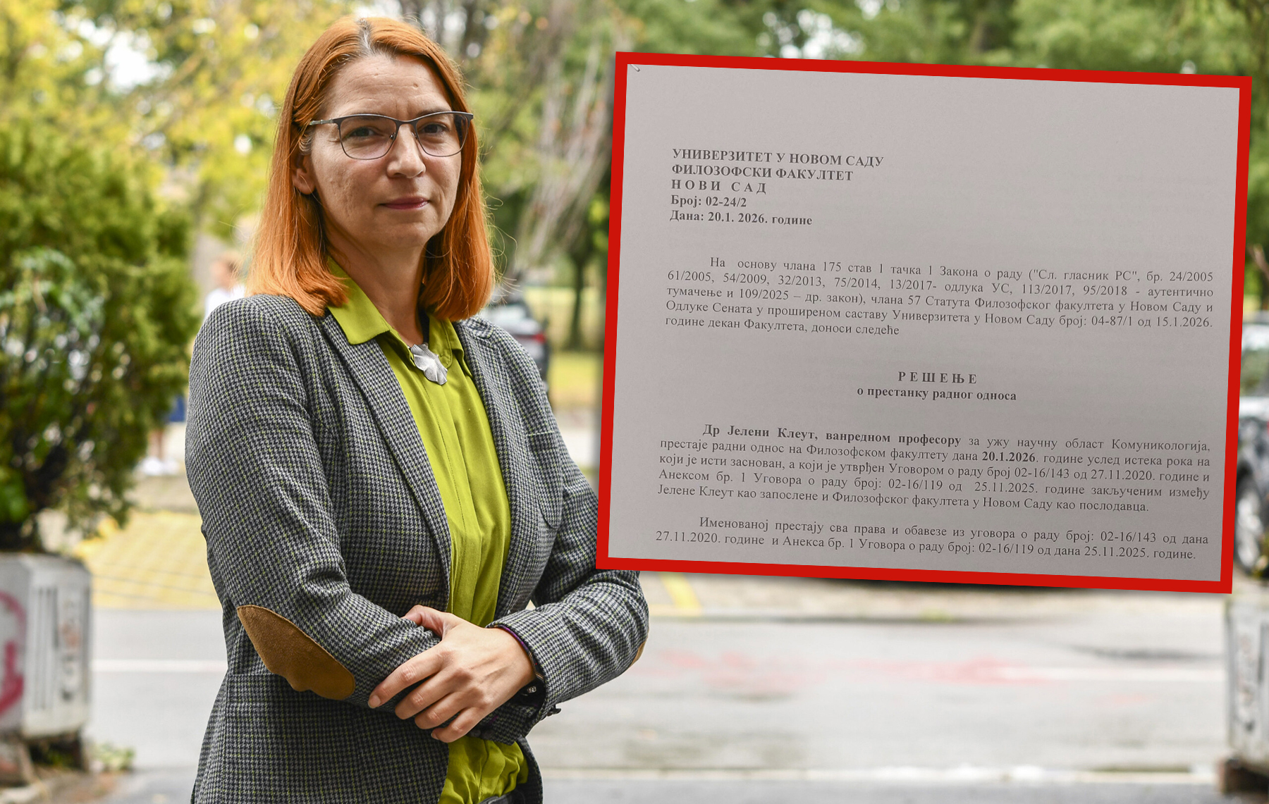 jelena kleut otkaz  rešenje novo