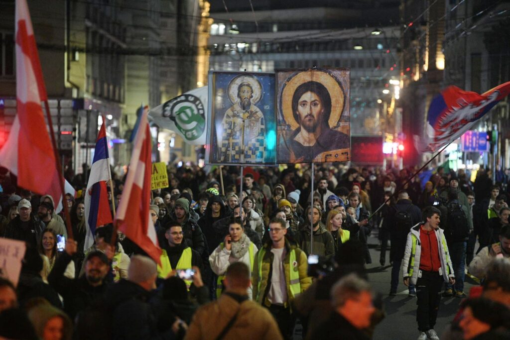 Beograd, 27.01.2026. Rektorat, studentski protest „Znanje je moć“, povodom školske slave Svetog Save ispred rektorata Foto: Filip Krainčanić/Nova.rs