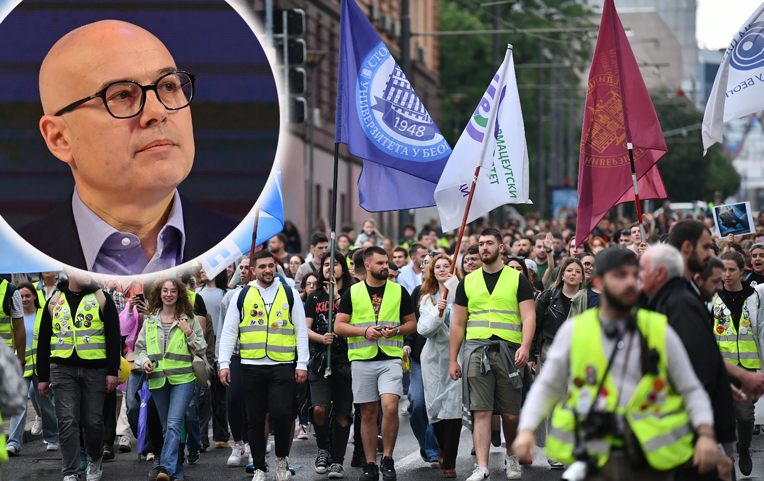 Beograd 23.05.2025. Protest Odbranimo univerzitet, ugao Kneza Miloša i Nemanjine ulice, Vlada Srbije i Generalštab, studentski protest, studenti, građani, gradjani Foto: Vesna Lalić/Nova.rs