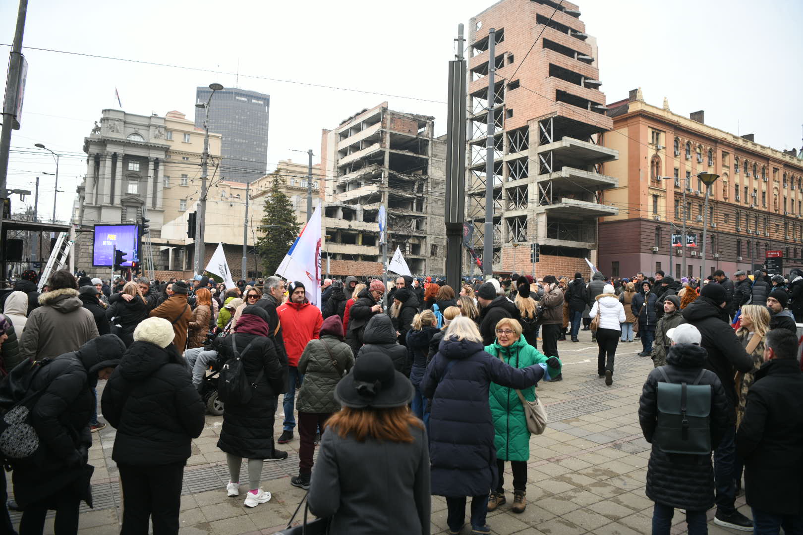 Beograd 21.02.2026. Protest sudija, tužilaca i advokata pod nazivom Marš za pravosuđe, pravosudje, ispred zgrade Generalštaba, okupljanje Foto: Filip Krainčanić/Nova.rs