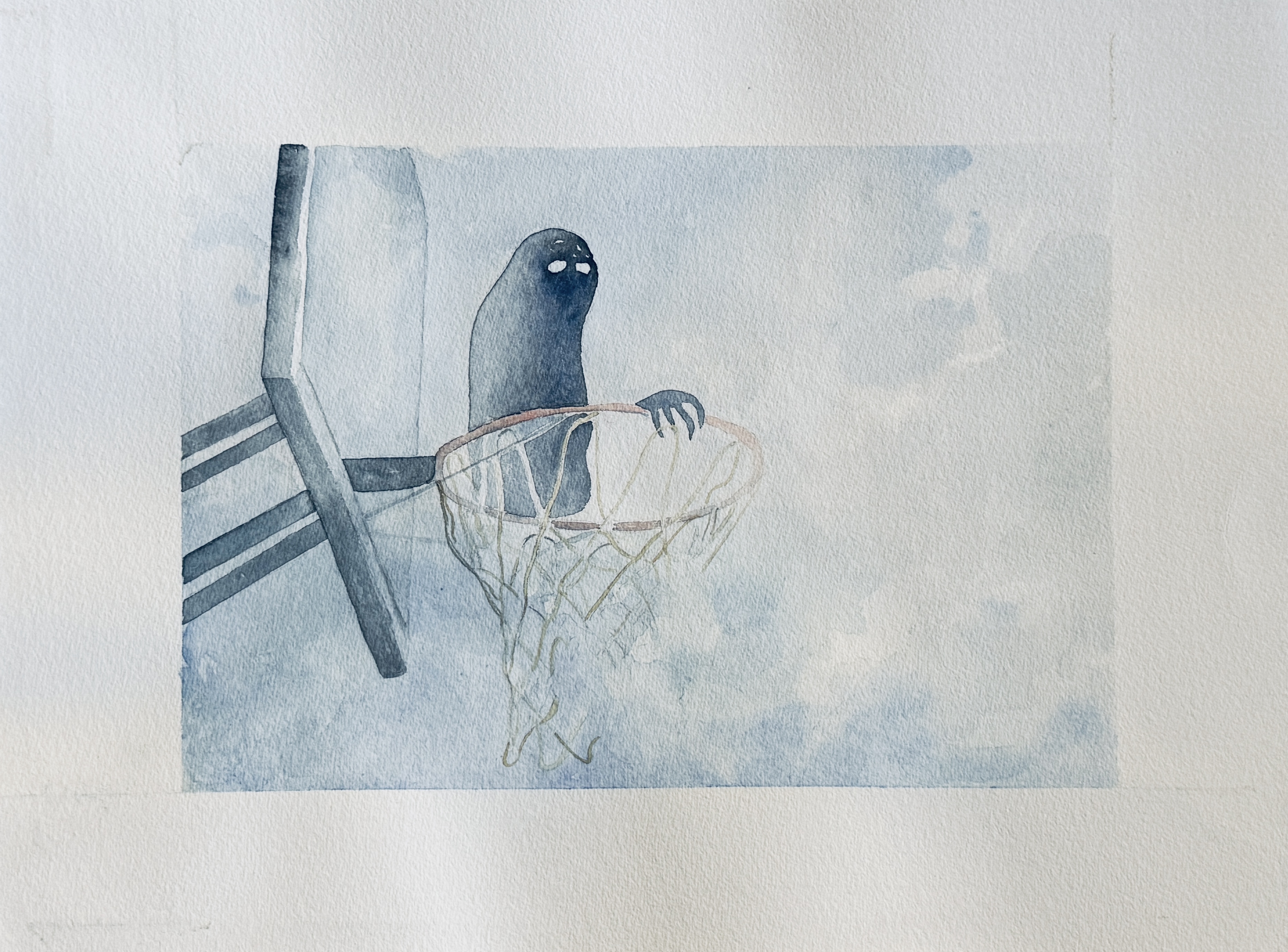 Otvaranje izložbe Danas je taj dan kada niko nije poneo loptu Predrag Terzić, iz serije “I woke up the same as any other day”, akvarel, 50 × 40 cm, 2022 – 2026..jpg