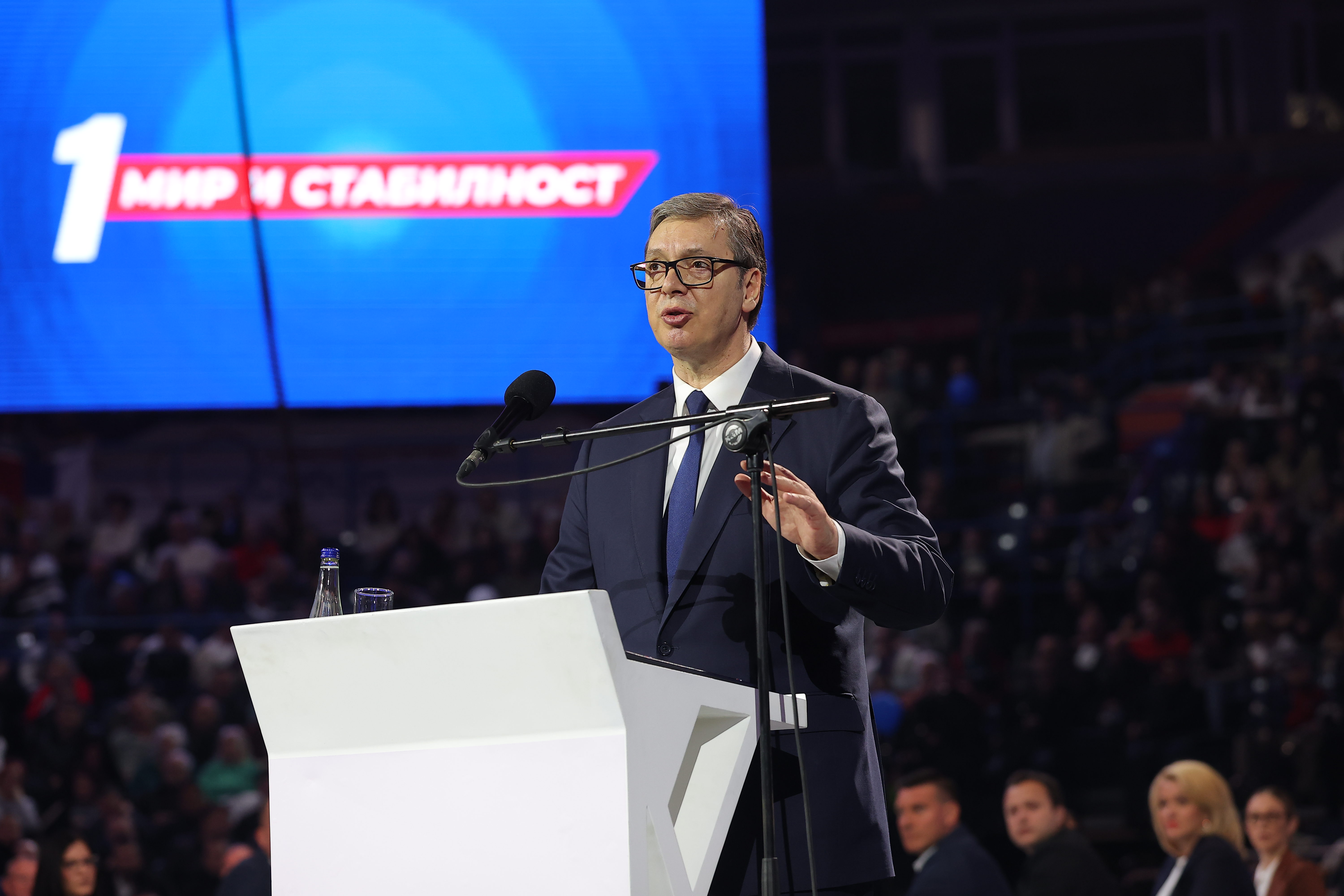 Beograd 21. mart 2026. Miting Srpske napredne stranke pod nazivom "Srbija - naša porodica" u Beogradskoj areni, SNS, Srpska napredna stranka, skup, pristalice, simpatizeri Foto:Goran Srdanov/Nova.rs