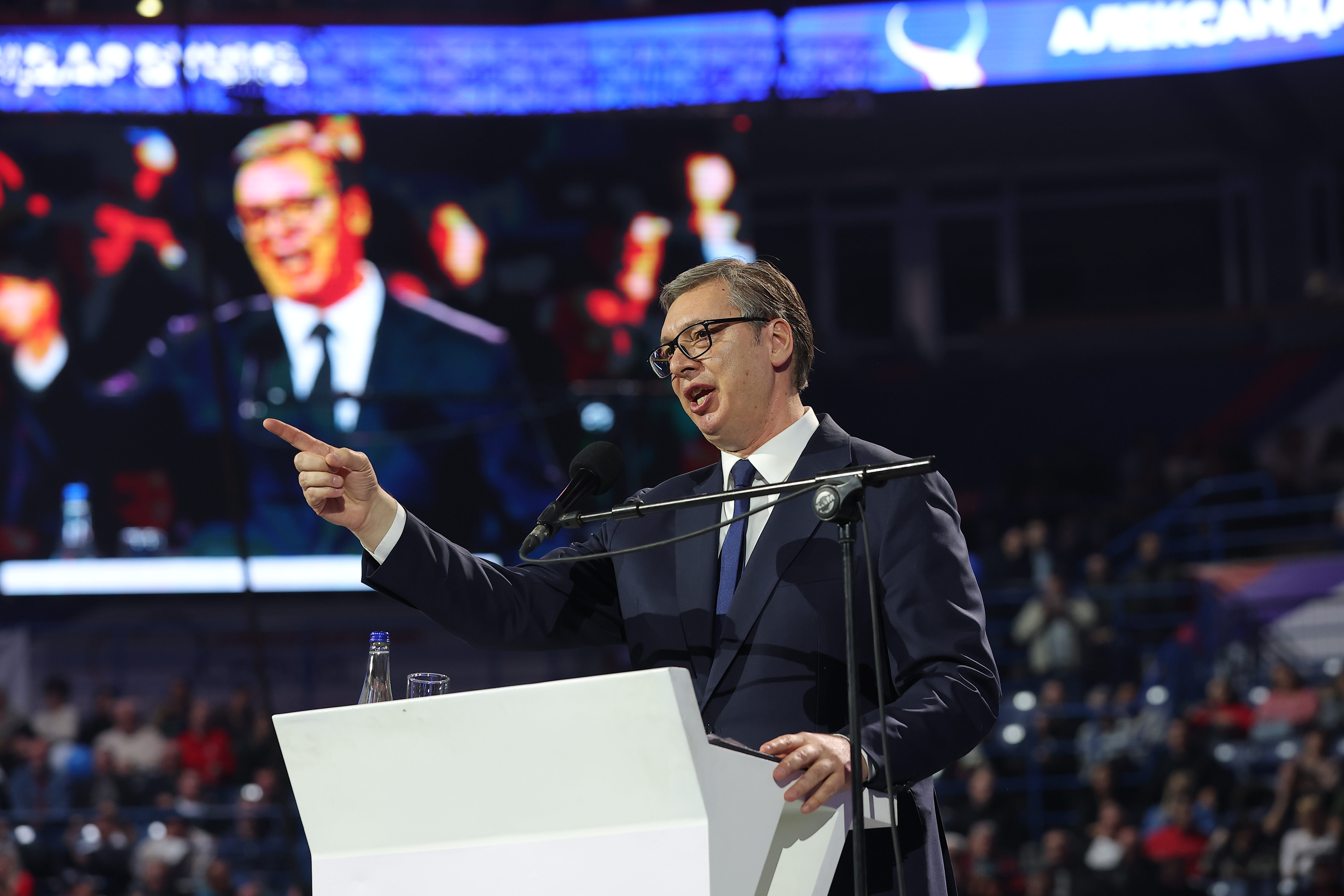 Beograd 21. mart 2026. Miting Srpske napredne stranke pod nazivom "Srbija - naša porodica" u Beogradskoj areni, SNS, Srpska napredna stranka, skup, pristalice, simpatizeri Foto:Goran Srdanov/Nova.rs