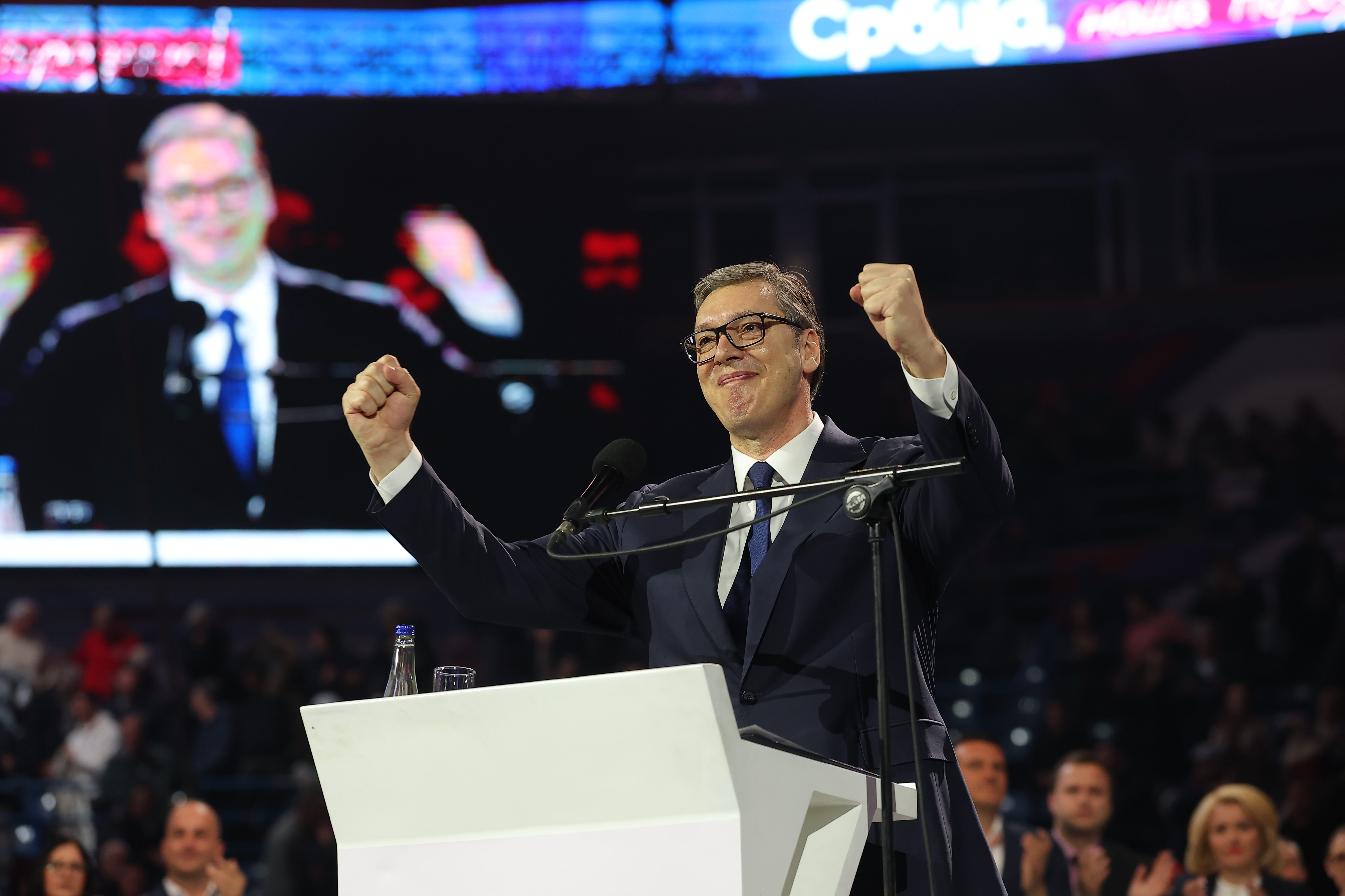 Beograd 21. mart 2026. Miting Srpske napredne stranke pod nazivom "Srbija - naša porodica" u Beogradskoj areni, SNS, Srpska napredna stranka, skup, pristalice, simpatizeri Foto:Goran Srdanov/Nova.rs