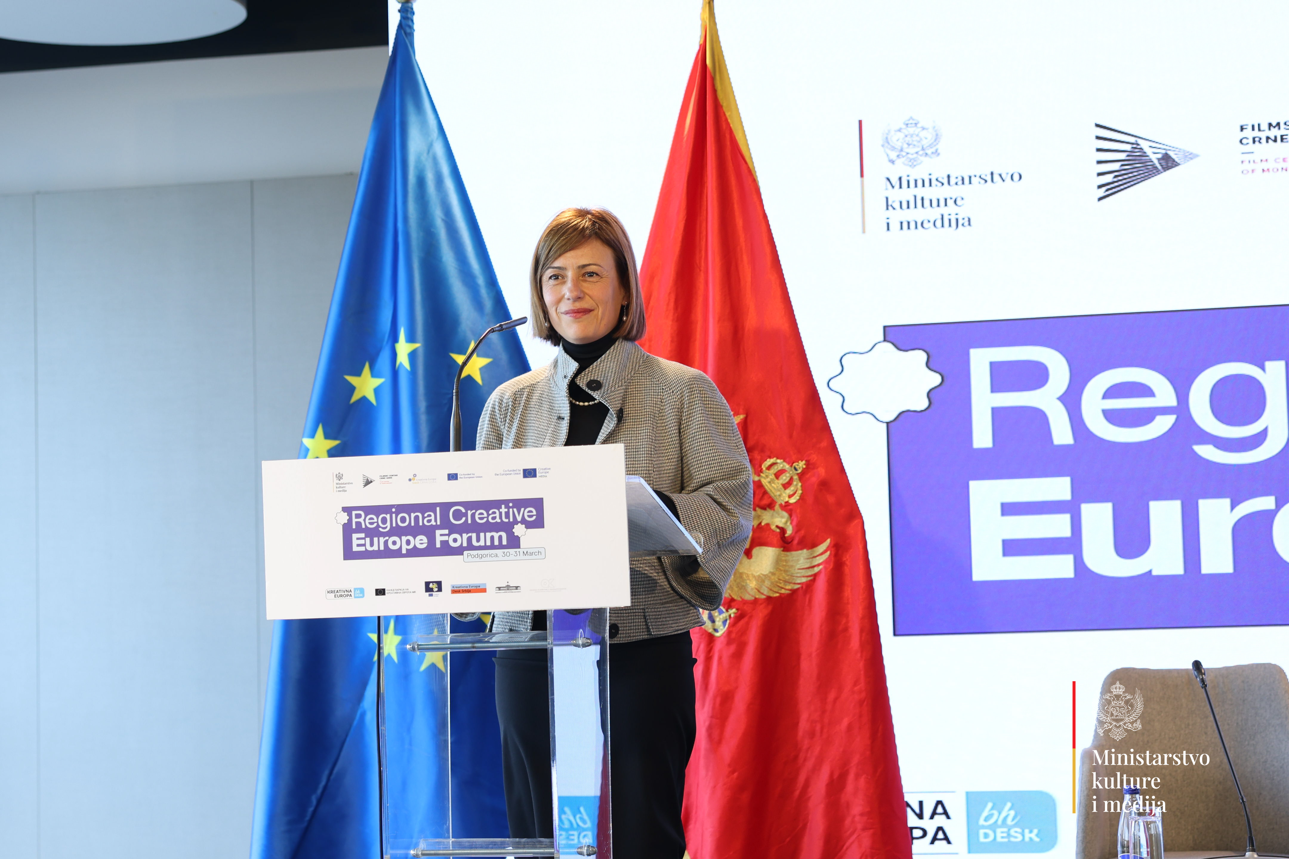 Aleksandra Božović, direktorka Filmskog centra Crne Gire, Regionalni kreativni evropski forum u Podgorici foto Gardašević Ministarstvo kulture i medija (3).JPG