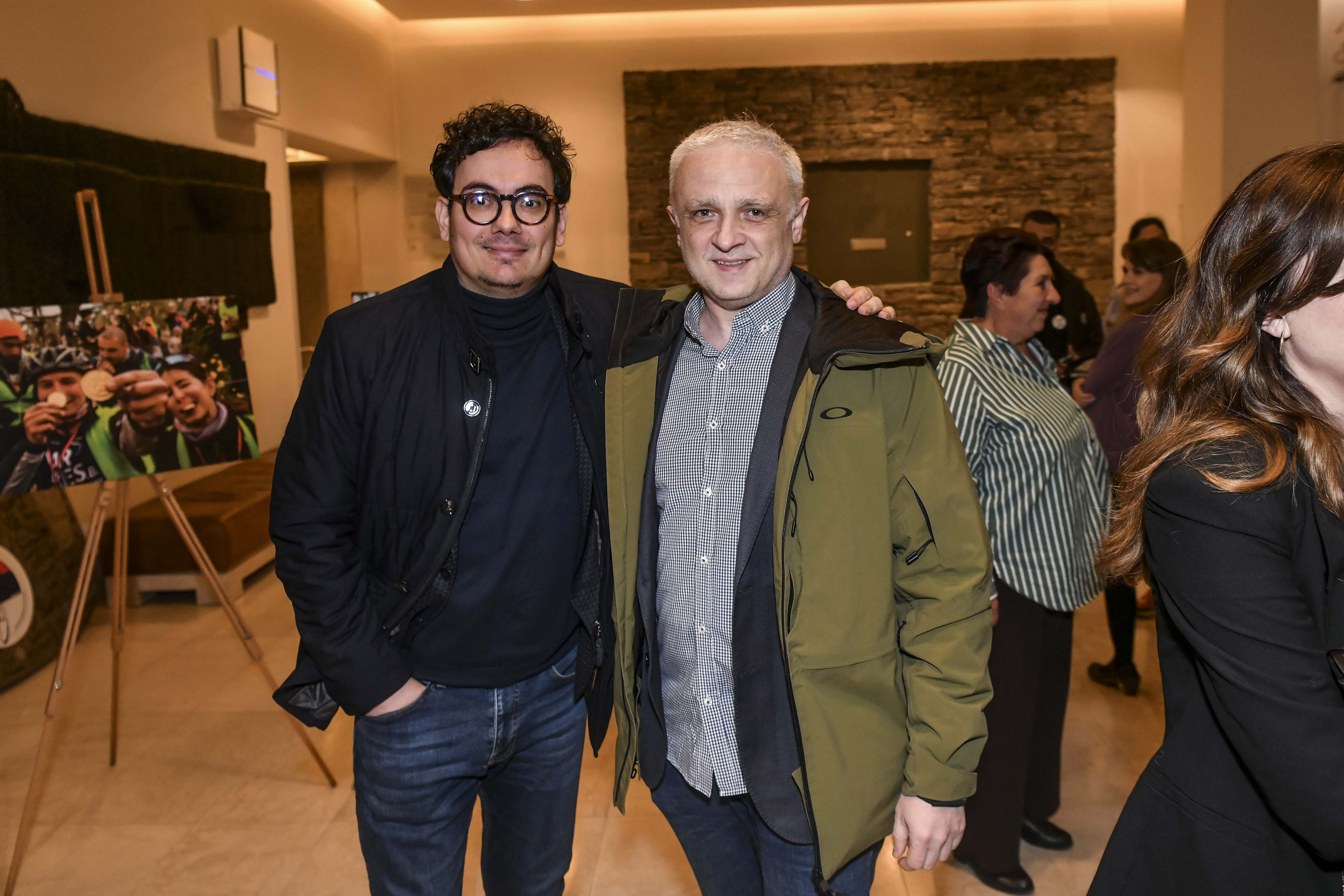 Beograd 01.04.2026. Vojislav Milovančević i Ratko Femić. Premijera dokumentarnog filma Tura do Strazbura u pozorištu Madlenianum, Madlenijanum Foto: Goran Srdanov/Nova.rs