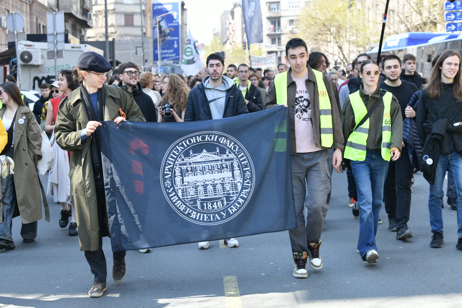 Beograd 04.04.2026. Protest Sloboda studentima, Dan sutdenata, šetnja do policijske uprave 29. novembar  Foto: Goran Srdanov/Nova.rs
