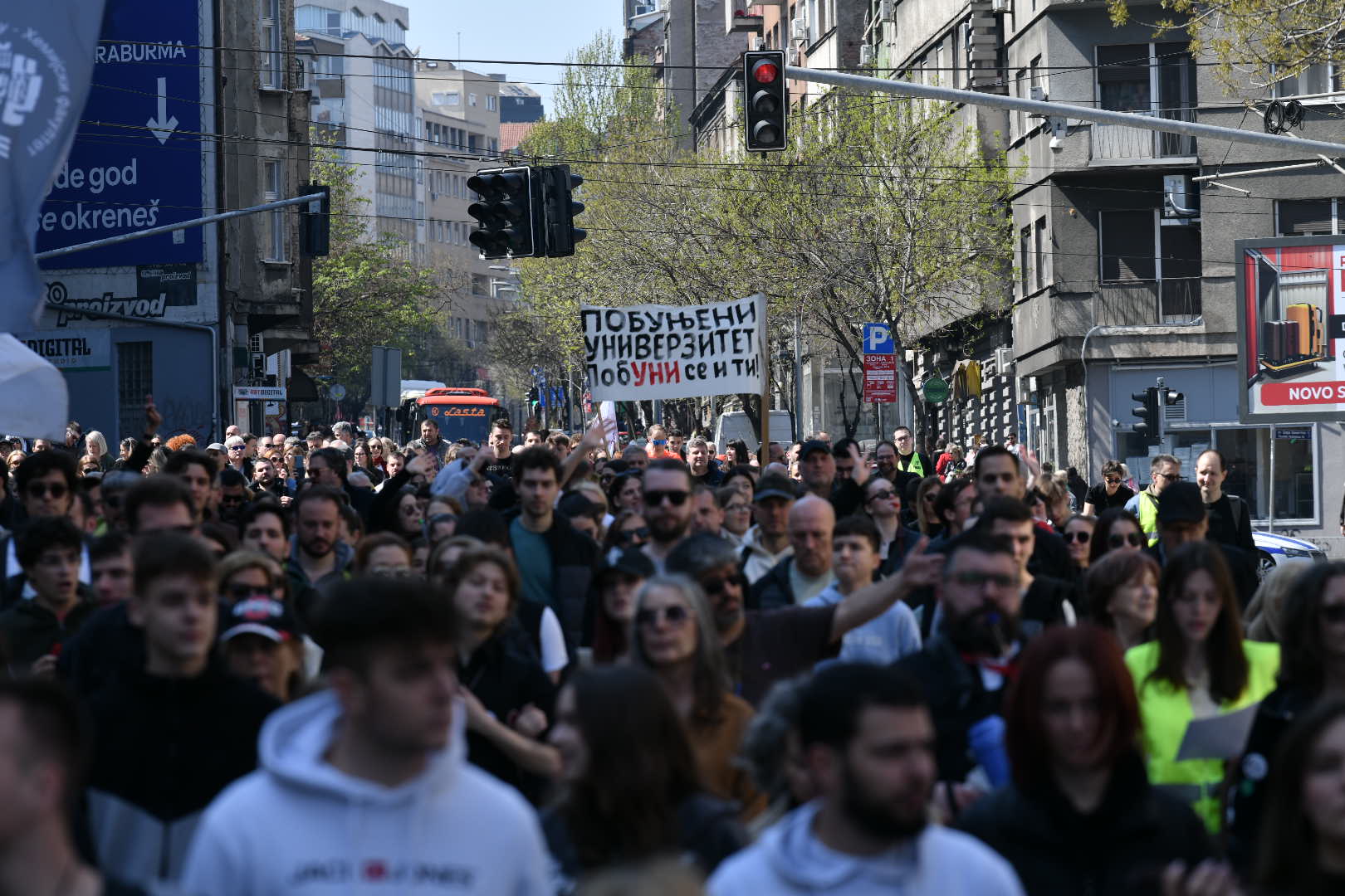 Beograd 04.04.2026. Protest Sloboda studentima, Dan sutdenata, šetnja do policijske uprave 29. novembar  Foto: Goran Srdanov/Nova.rs