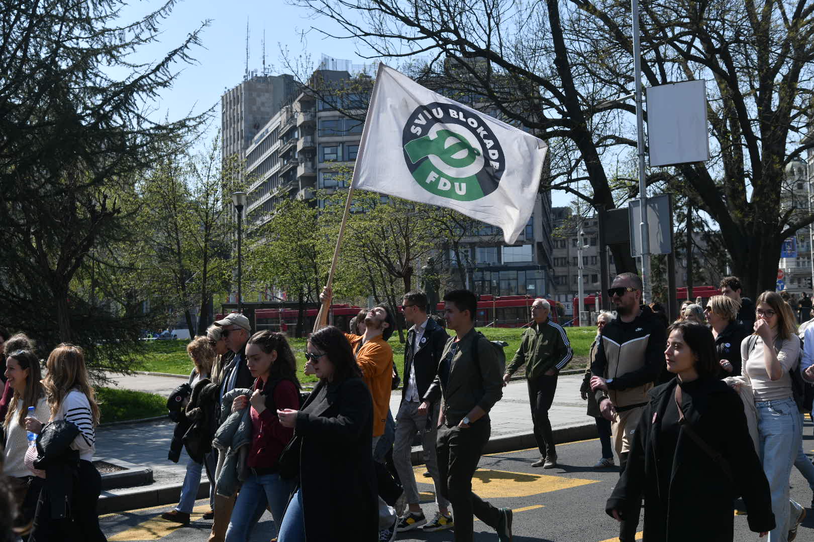 Beograd 04.04.2026. Protest Sloboda studentima, Dan sutdenata, šetnja do policijske uprave 29. novembar  Foto: Goran Srdanov/Nova.rs