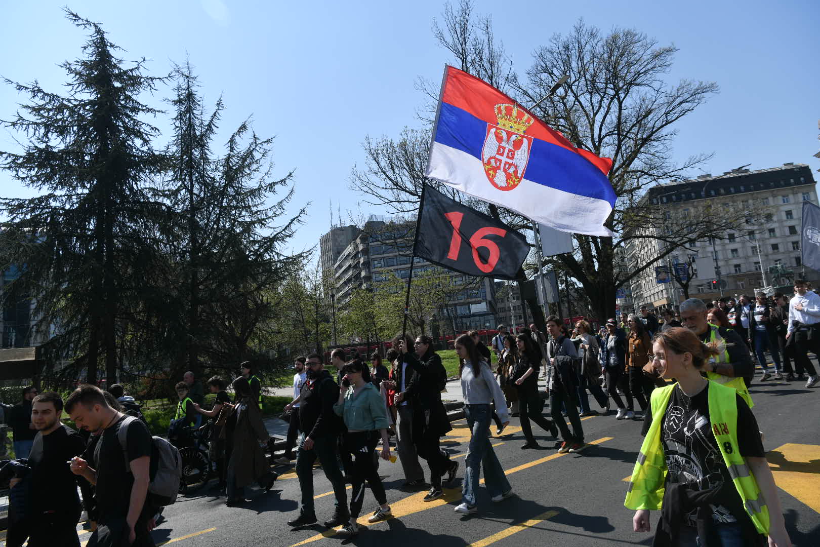 Beograd 04.04.2026. Protest Sloboda studentima, Dan sutdenata, šetnja do policijske uprave 29. novembar  Foto: Goran Srdanov/Nova.rs