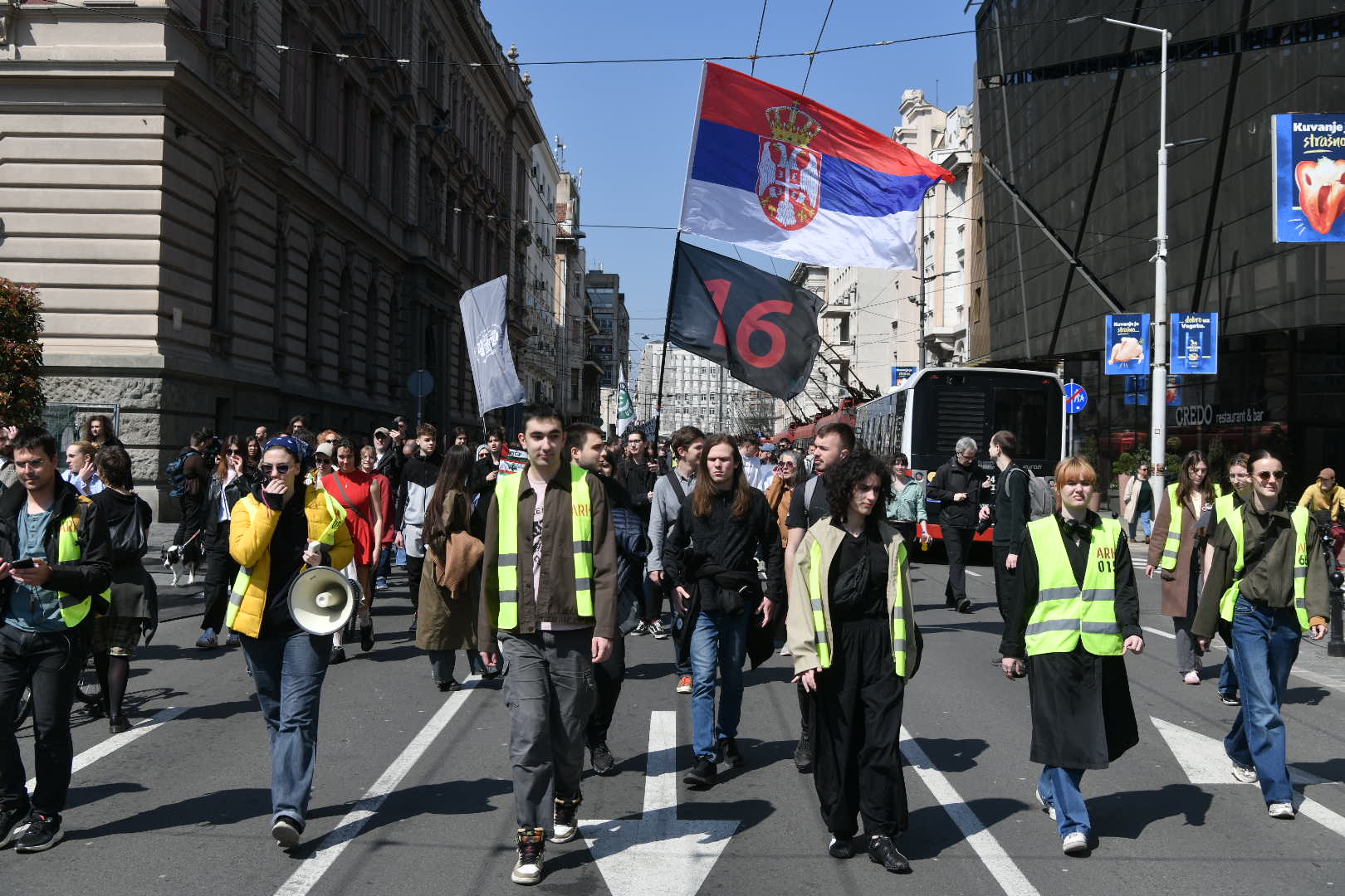 Beograd 04.04.2026. Protest Sloboda studentima, Dan sutdenata, šetnja do policijske uprave 29. novembar  Foto: Goran Srdanov/Nova.rs