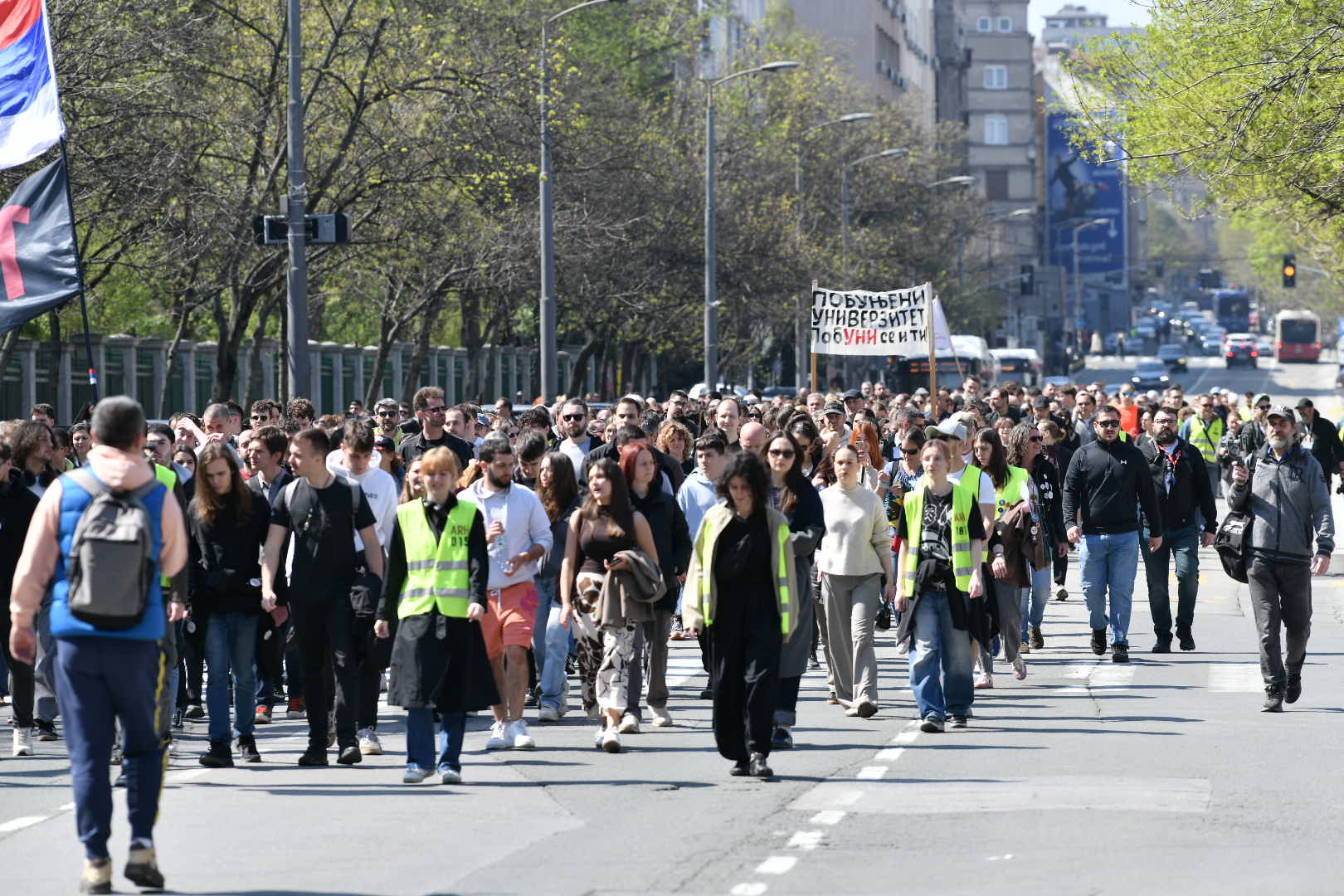 Beograd 04.04.2026. Protest Sloboda studentima, Dan sutdenata, šetnja do policijske uprave 29. novembar  Foto: Goran Srdanov/Nova.rs