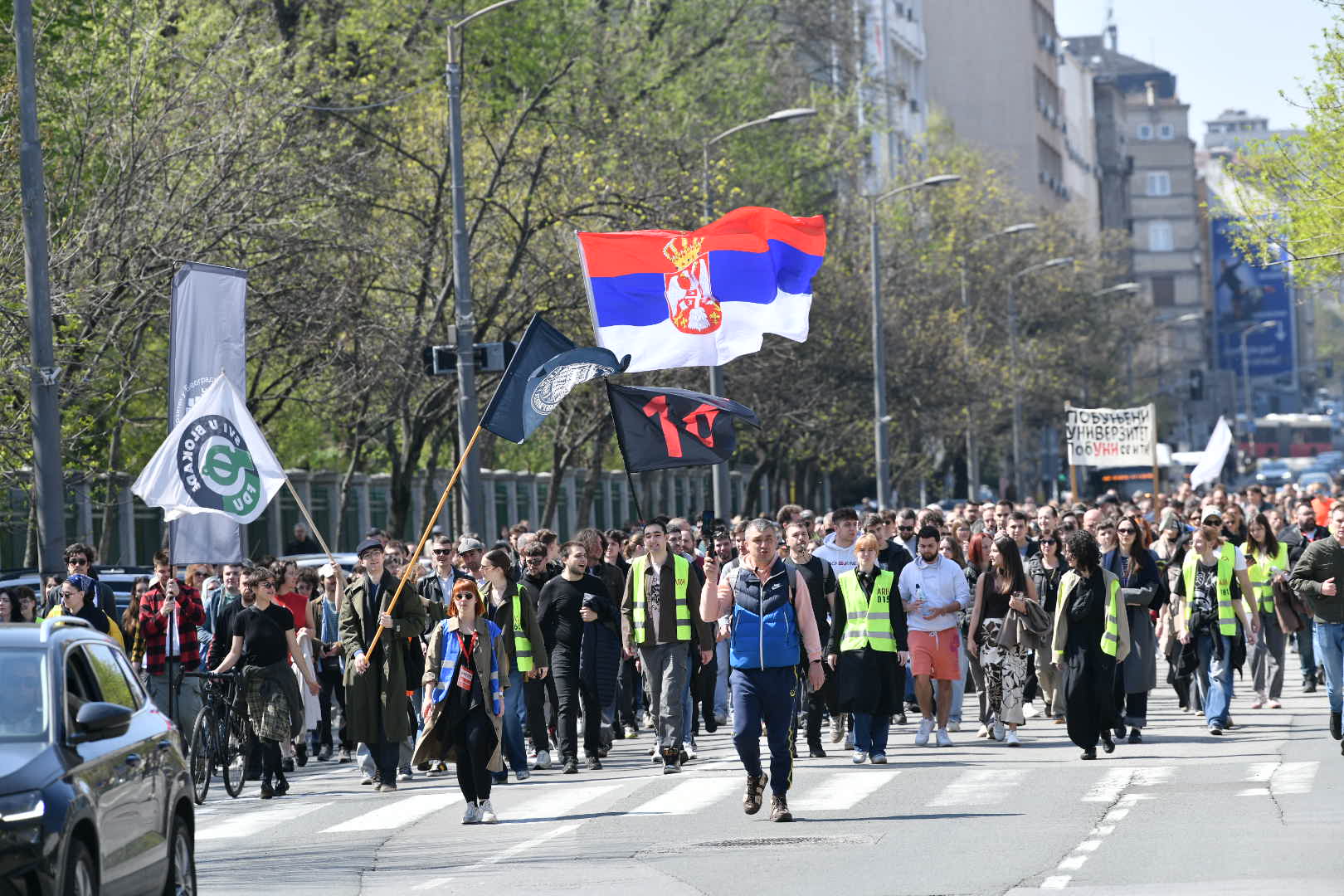 Beograd 04.04.2026. Protest Sloboda studentima, Dan sutdenata, šetnja do policijske uprave 29. novembar  Foto: Goran Srdanov/Nova.rs