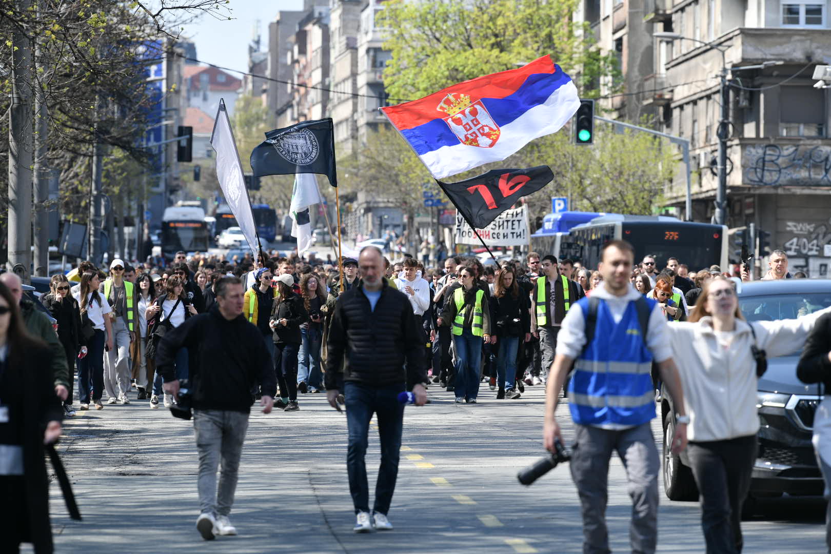 Beograd 04.04.2026. Protest Sloboda studentima, Dan sutdenata, šetnja do policijske uprave 29. novembar  Foto: Goran Srdanov/Nova.rs