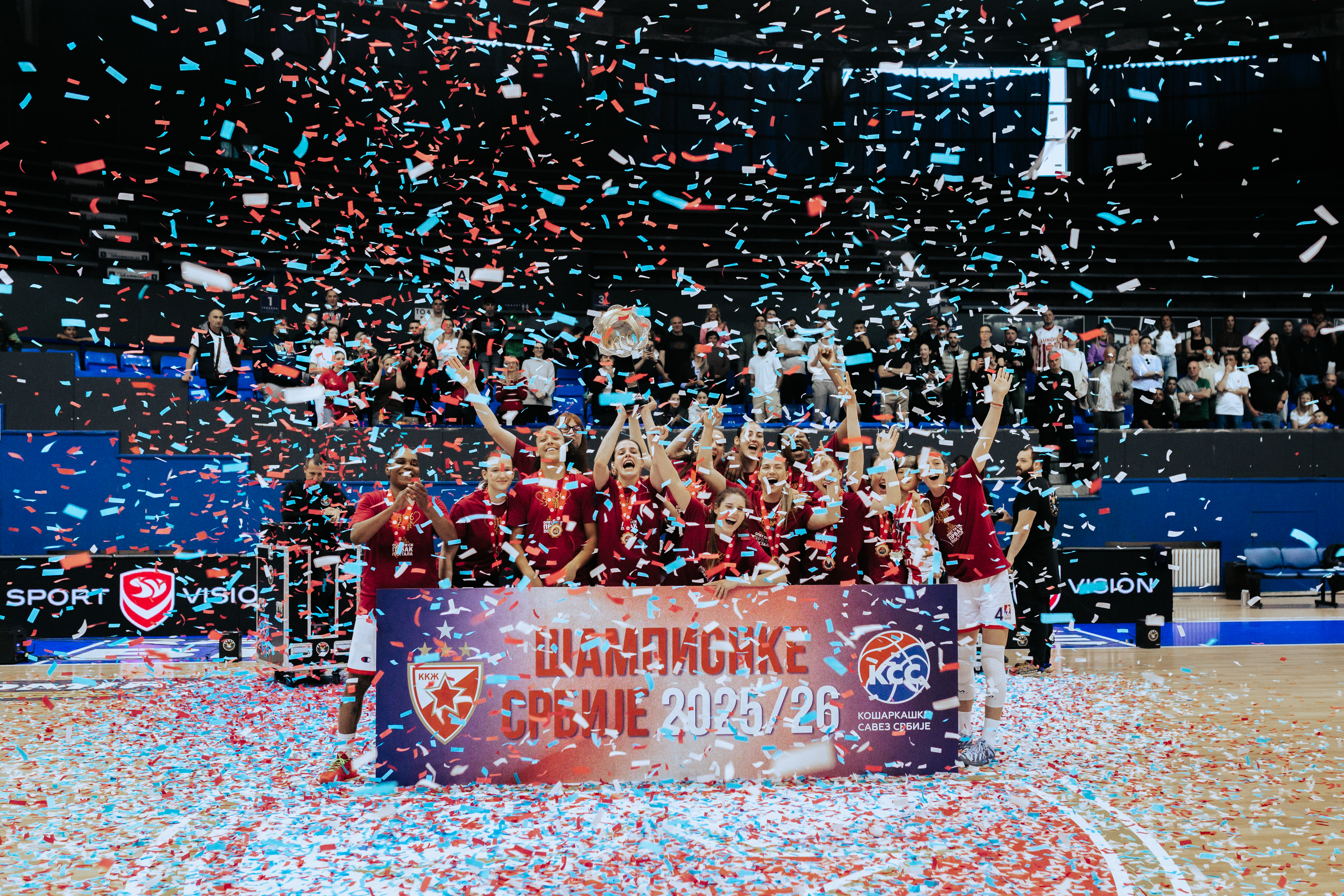 Košarkašice Crvene zvezde slave titulu šampionki Srbije