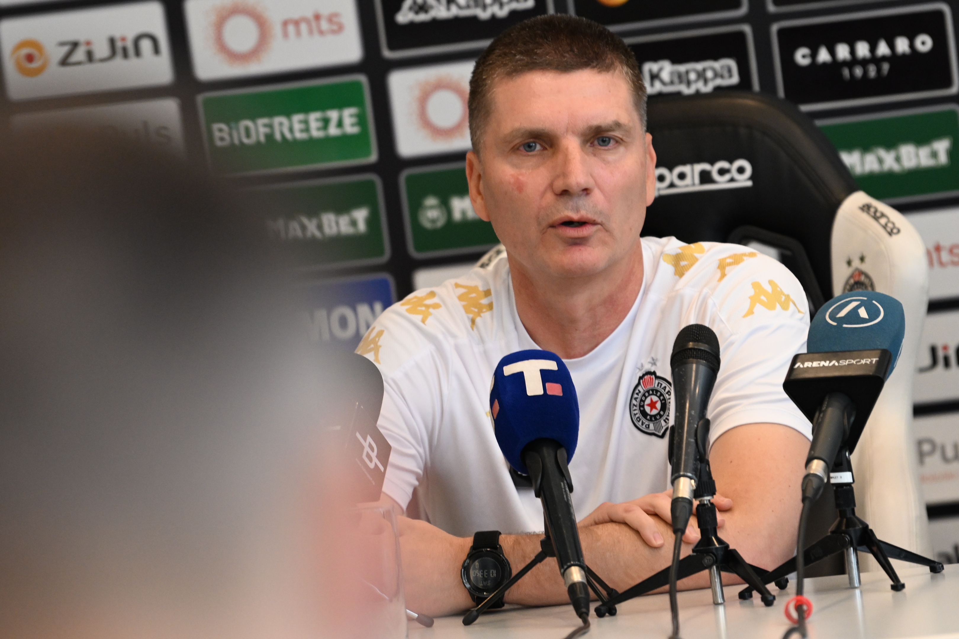 Beograd 25.04.2026. Srđan Blagojević, trener fudbalskog kluba Partizan, konferencija za novinare, kzn, kzš, pred 179. derbi Foto: Marko Ljutica