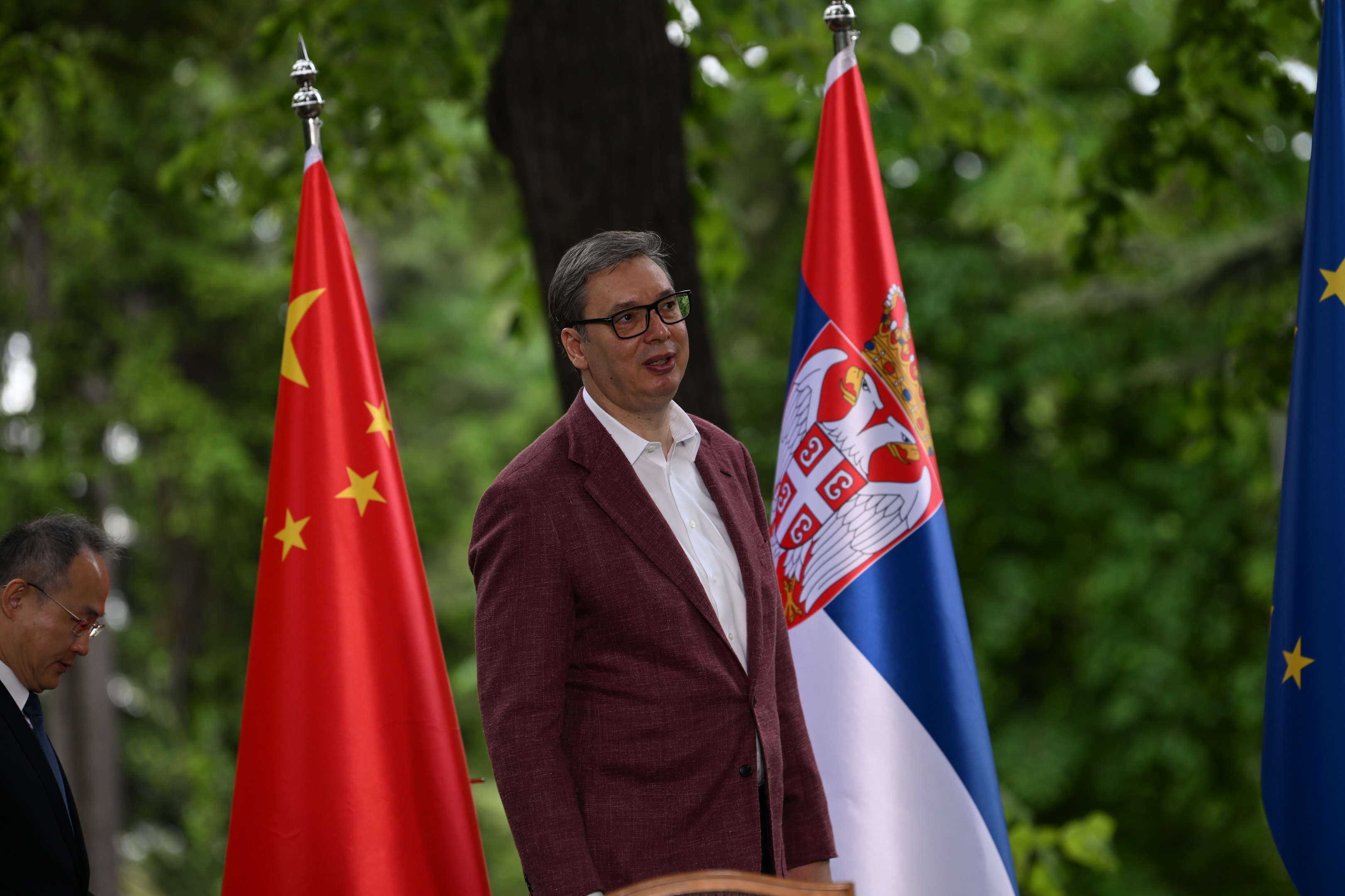 Beograd 07. maj 2026. Predsednik Republike Srbije Aleksandar Vučić prisustvovaće ceremoniji potpisivanja dokumenata o projektovanju i izvođenju radova za izgradnju državnog puta I reda ,,Vožd Karađorđe” - sektor 2 i sektor 3 Foto Marko Ljutica