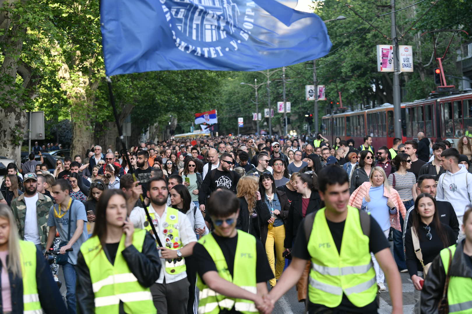 Beograd 14. maj 2026. Studenti protest ispred Pravnog fakulteta i setnja do RTS  Foto Goram Srdanov Nova.rs