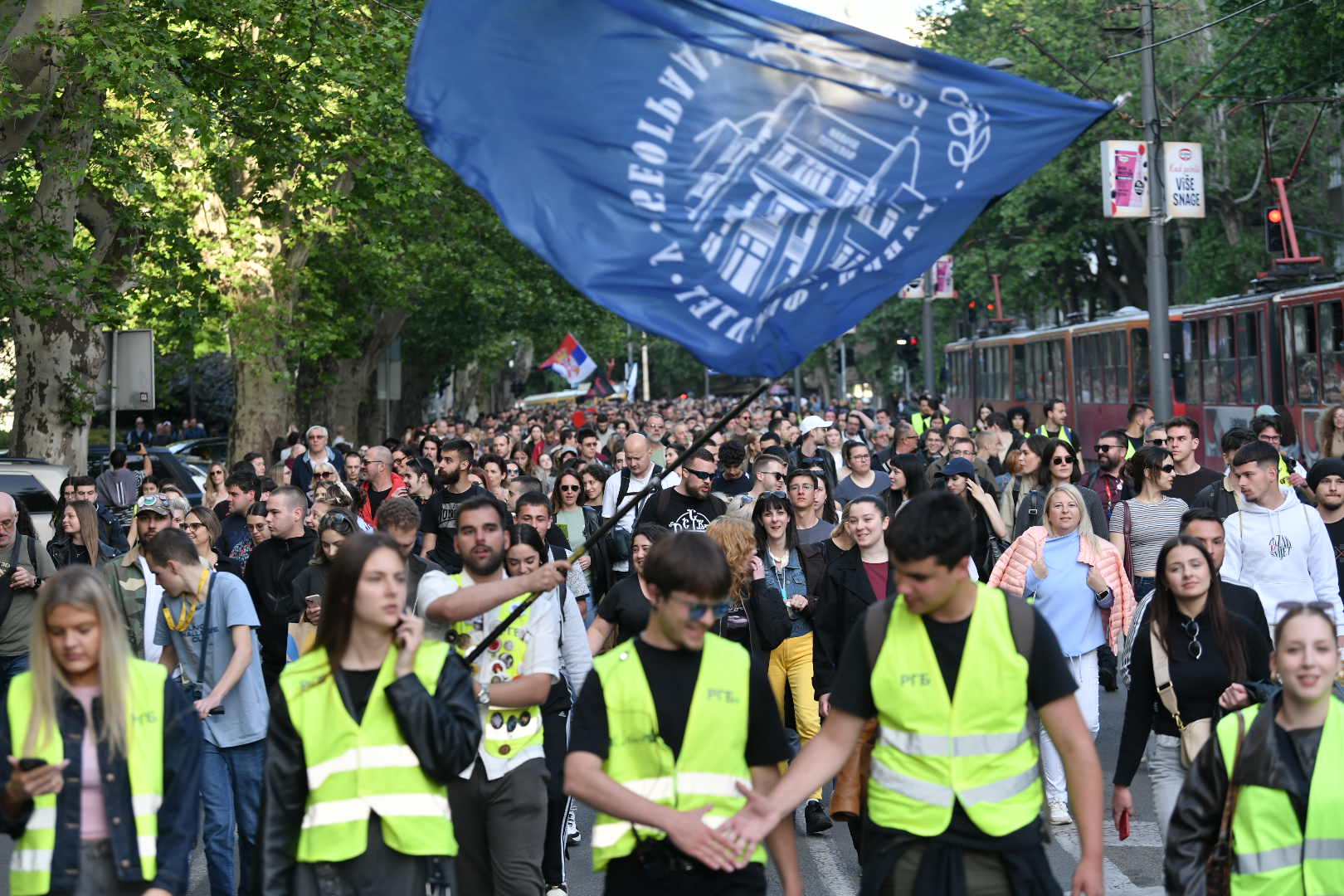 Beograd 14. maj 2026. Studenti protest ispred Pravnog fakulteta i setnja do RTS  Foto Goram Srdanov Nova.rs