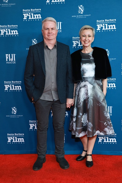 Douglas Oppedahl and Ivana Todorovic attend the 41st Santa Barbara International Film Festival: Hammond Cinema Vanguard Award at The Arlington Theatre on February 09, 2026 in Santa Barbara, California.  (Photo by Robin L Marshall/WireImage)