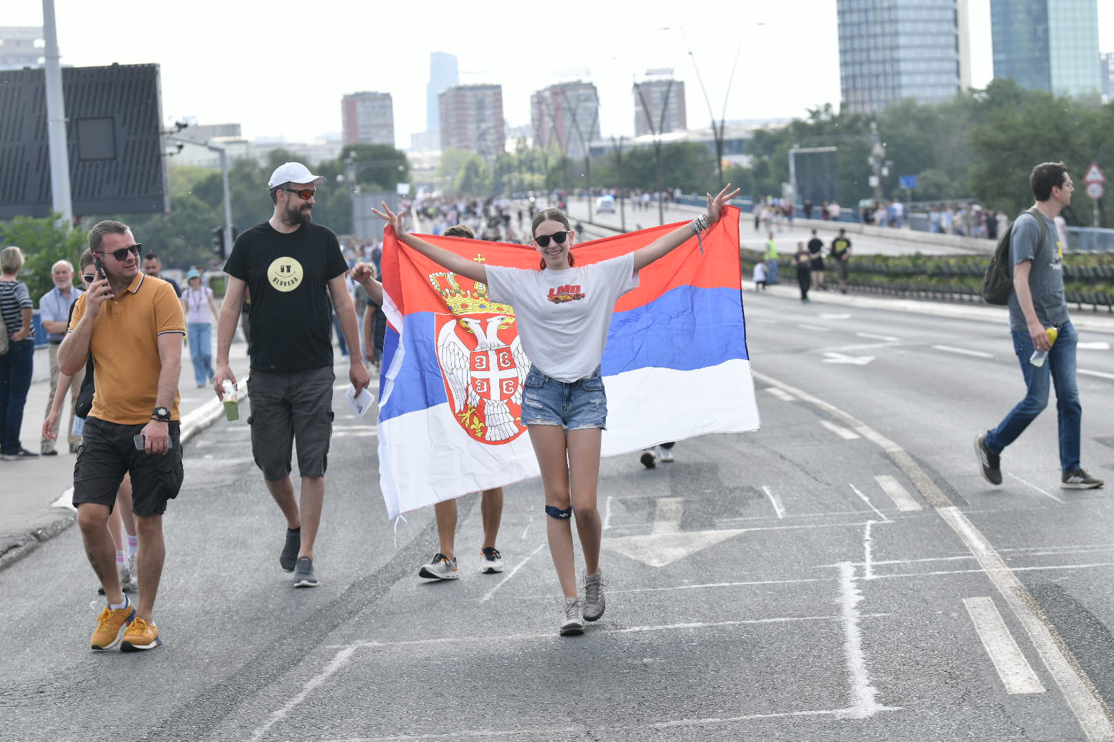Beograd 23. maj 2026. Protest Ti i ja, Slavija, jer studenti pobeđuju Brankov most Brankova ulica Foto Goran Srdanov Nova (4)