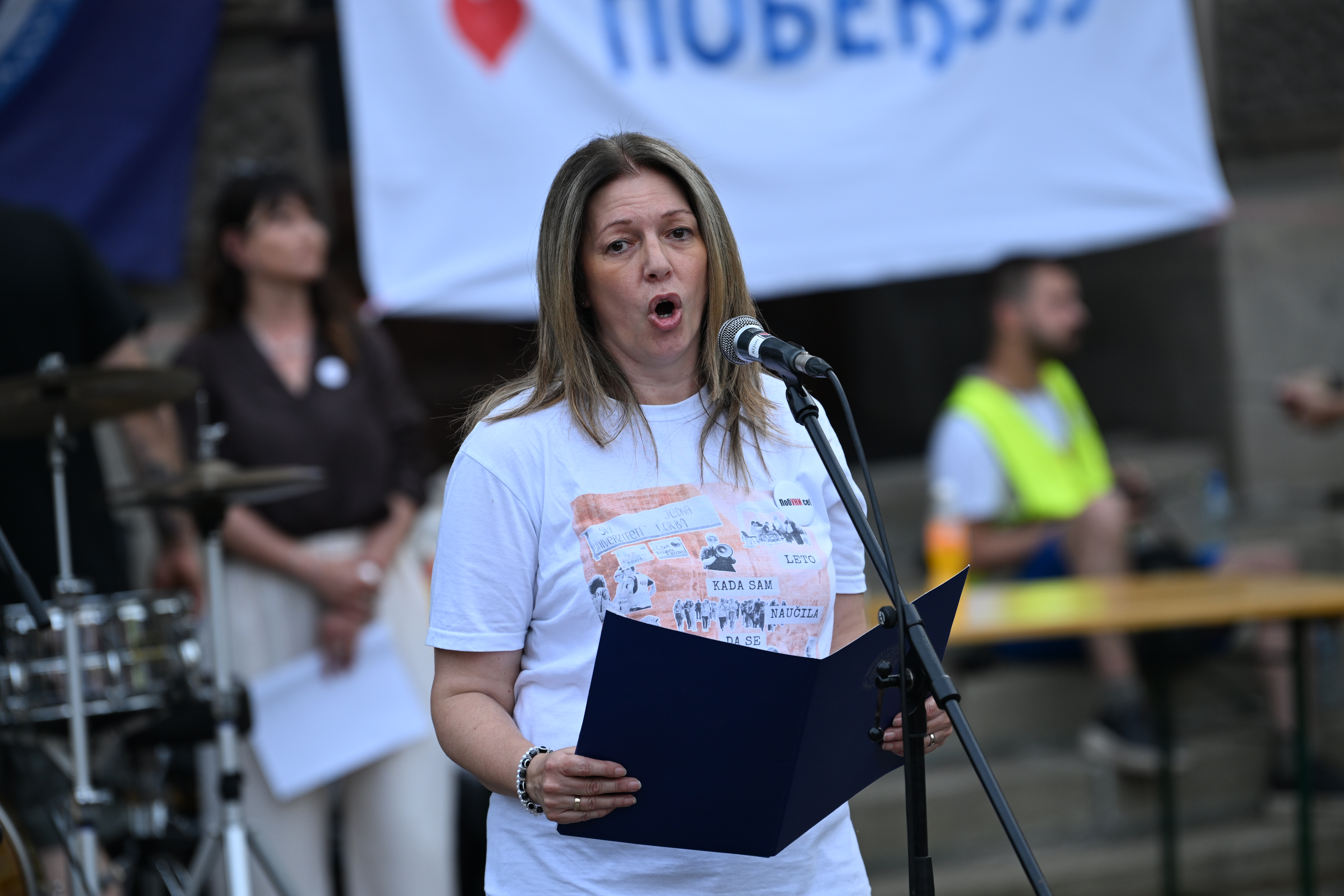 Beograd 09.06.2026. Rasksnica Kneza Miloša i Nemanjine, Pobunjeni univerzitet godišnjica blokade raskrsnice Foto: Marko Ljutica