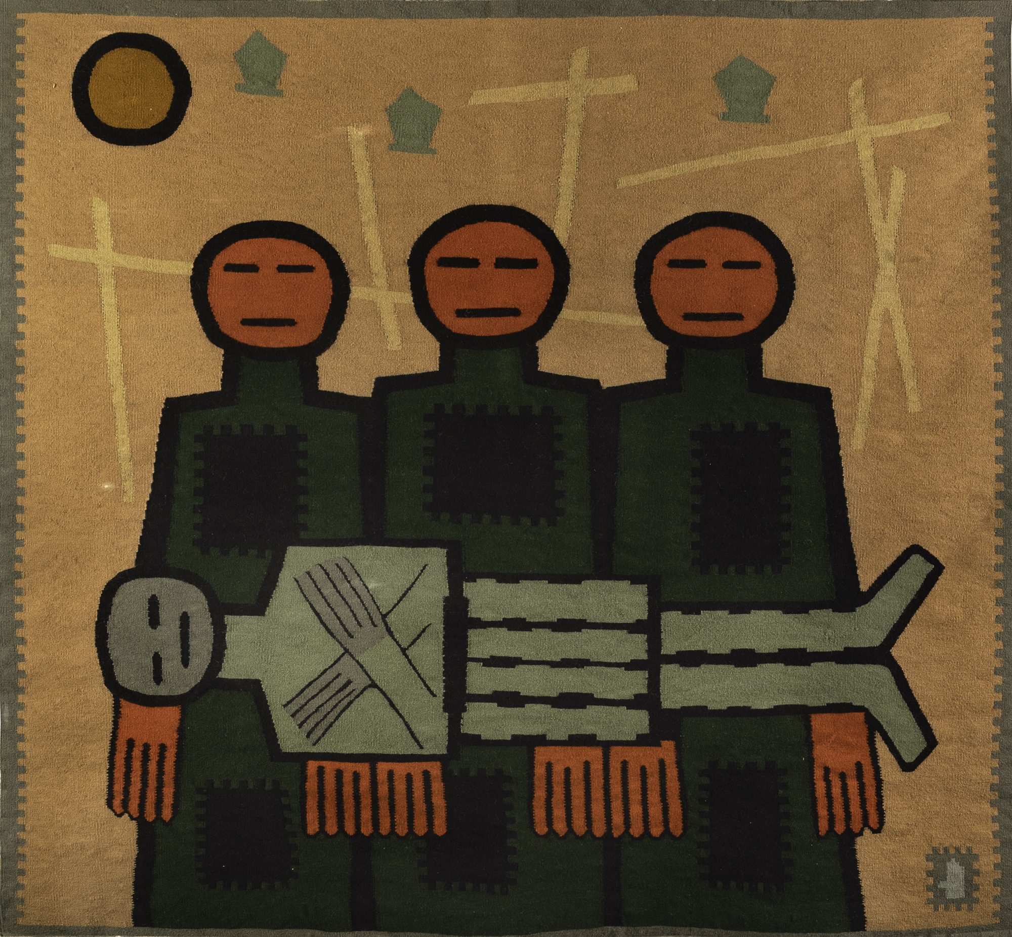 Lazar Vujaklija, Pogreb, 1956, tapiserija,169 × 177 cm, Muzej savremene umetnosti Beograd.jpeg