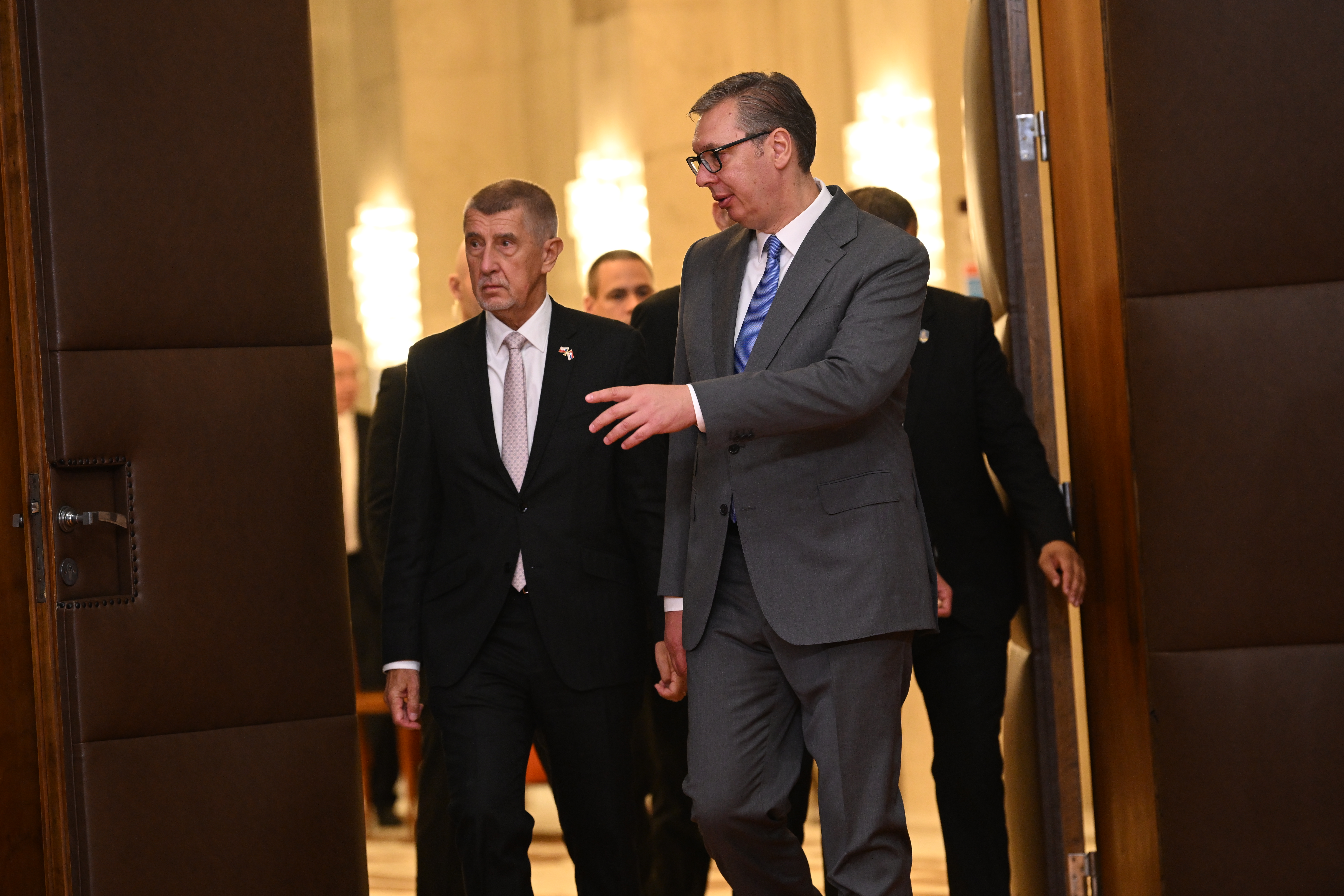 Beograd 23.07.2026. Andrej Babiš i Aleksandar Vučić. Poseta premijera Češke Beogradu Foto: Marko Ljutica