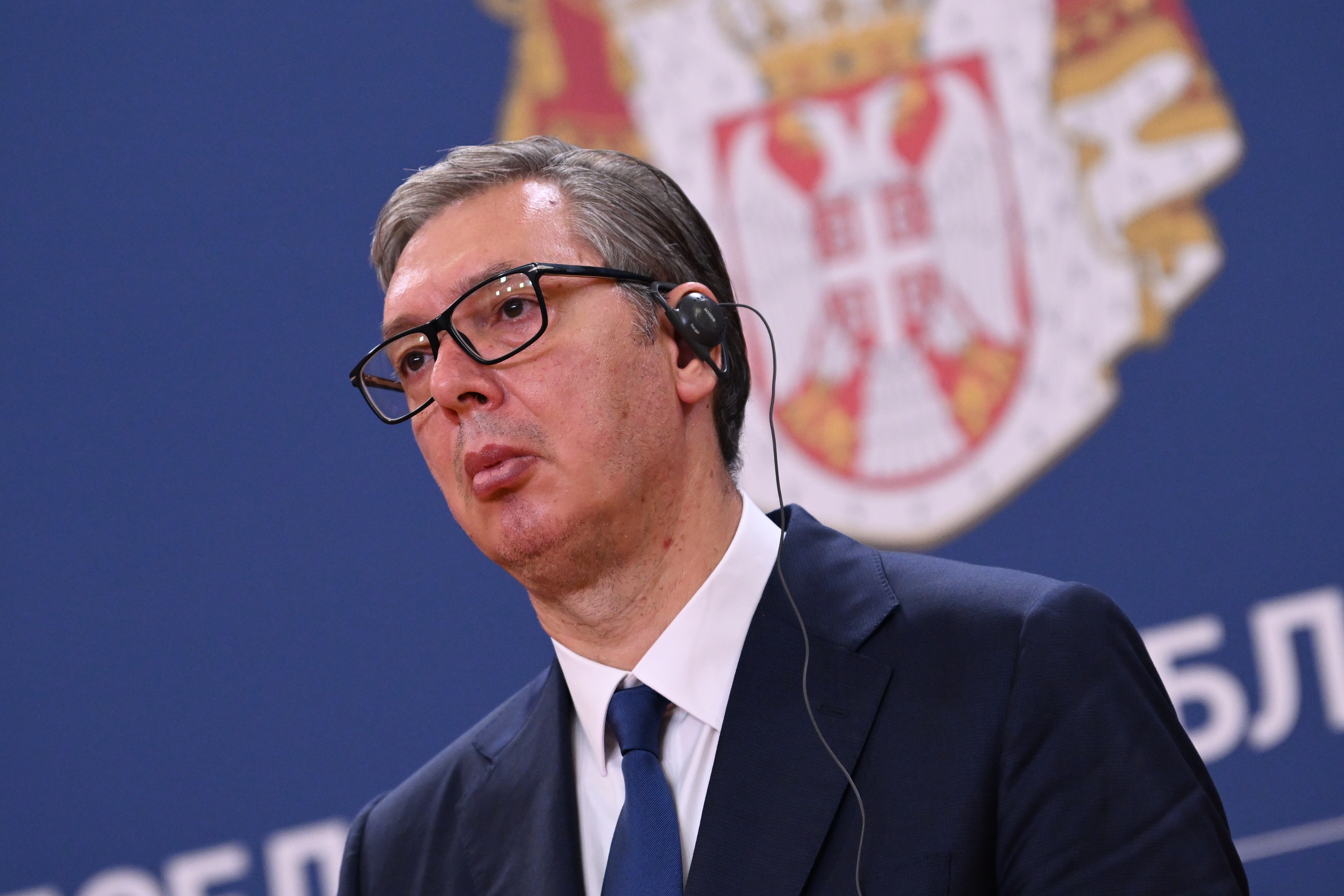 Beograd 08.08.2026. Aleksandar Vučić. Obraćanje posle sastanka. Poseta Volodomira Zelenskog Beogradu. Foto: Marko Ljutica