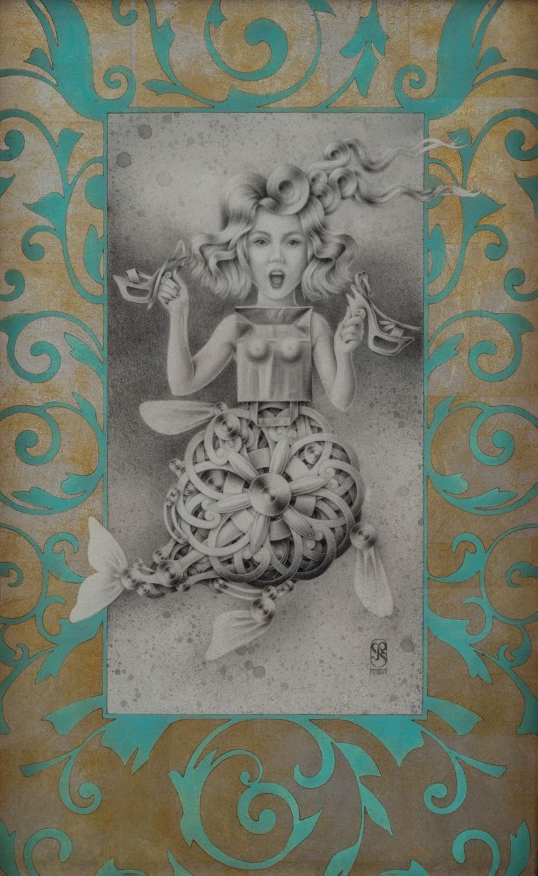 Reinhard Smit - Taucherflosen - kombinovana tehnika na papiru - 64x43.5 cm - 2018.jpeg