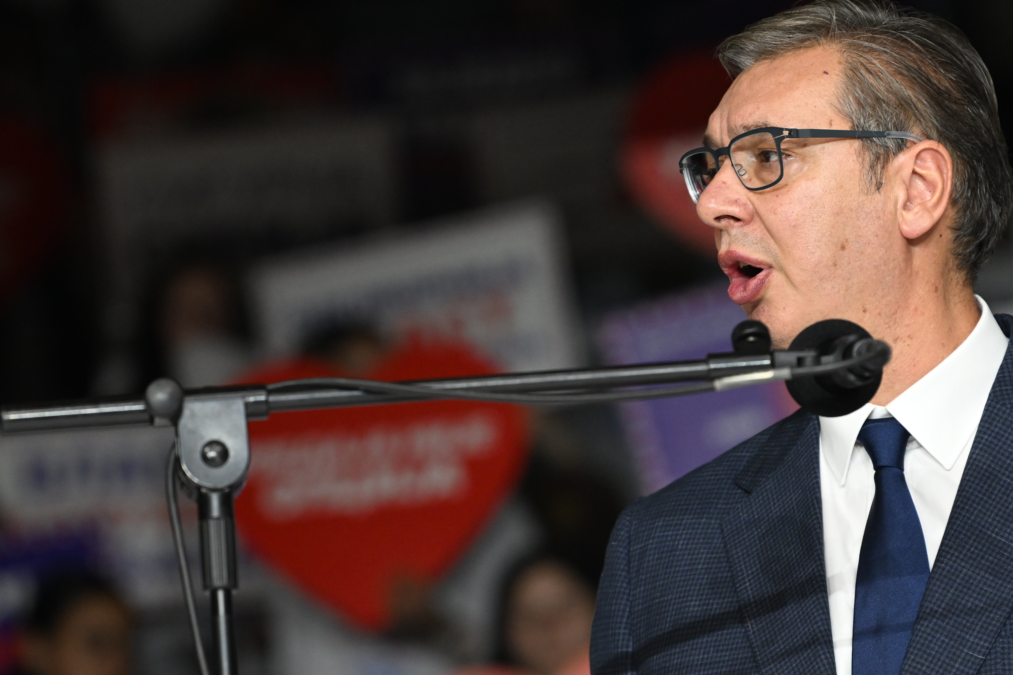 Čačak 19. oktobar 2026. Predizborni skup liste Ujedinjena Srbija Aleksandar Vučić SNS Srpska napredna stranka u Čačku, pristalice simpatizeri Foto Marko Ljutica