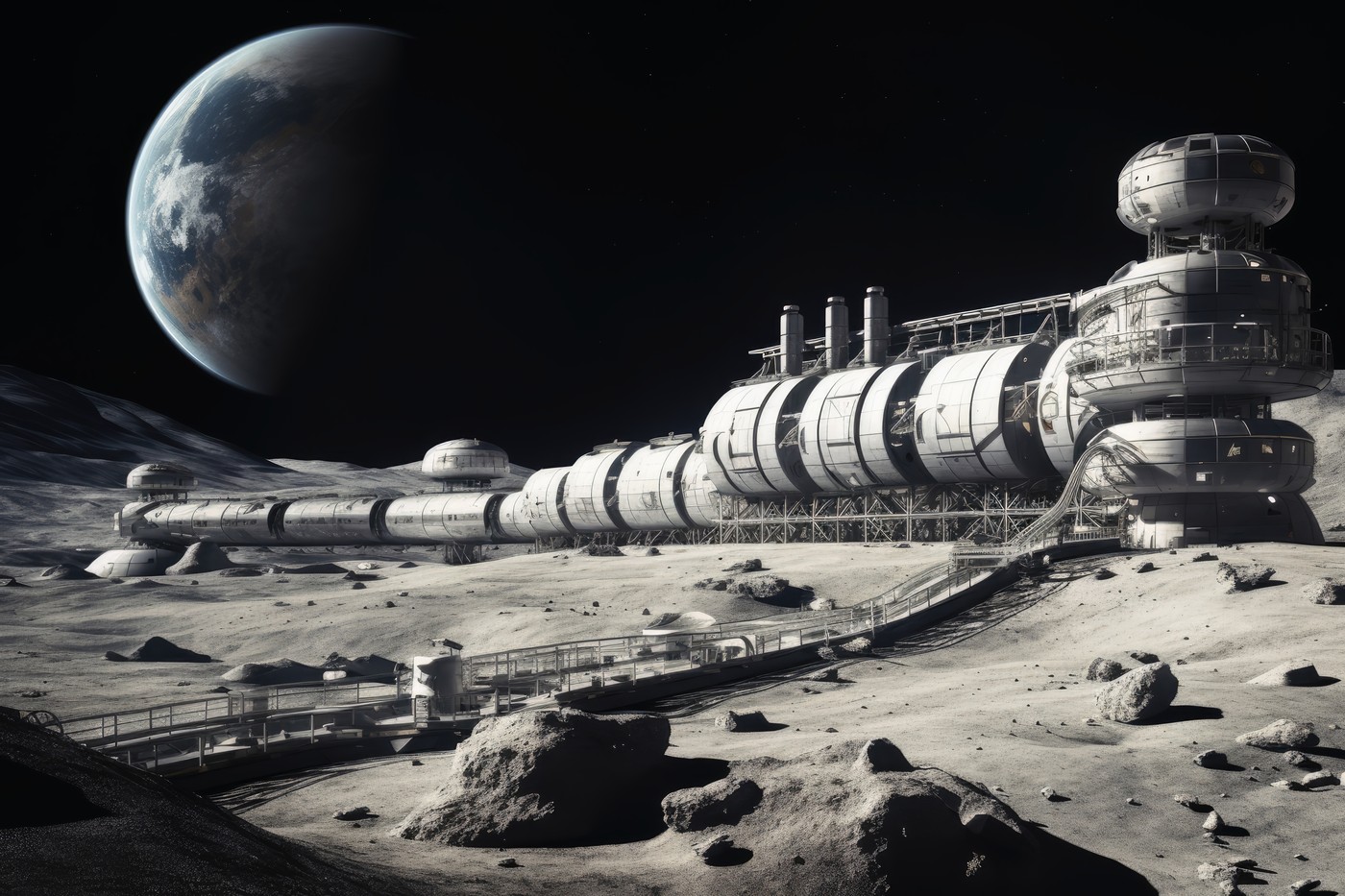 A space station on the moon,Image: 908617808, License: Royalty-free, Restrictions: , Model Release: no, Credit line: Michael Piepgras / Panthermedia / Profimedia