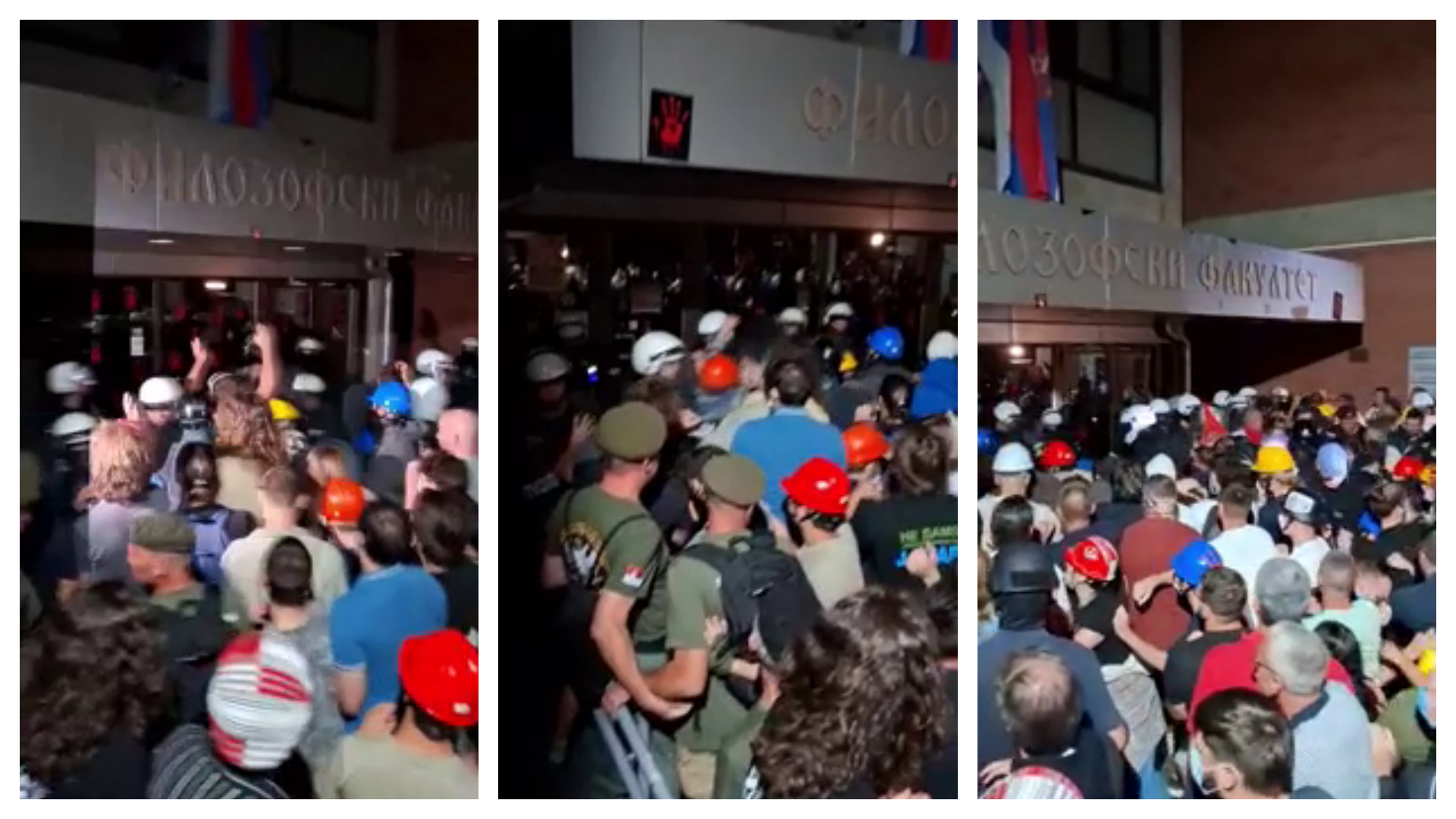 Naguravanja policije u protestanata ispred Filozofskog fakulteta