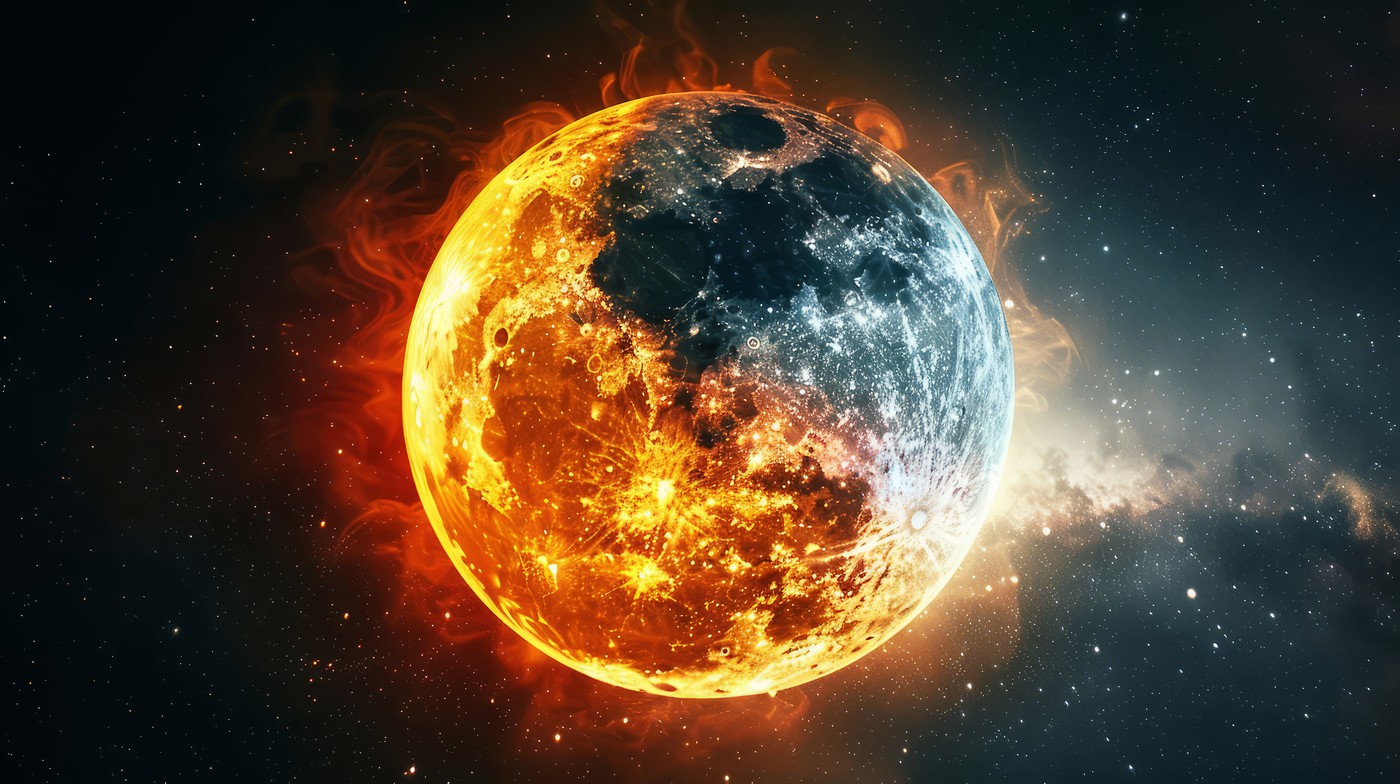 Fiery and Icy Yin-Yang Symbol Representing Balance and Duality in the Universe.,Image: 893250315, License: Royalty-free, Restrictions: , Model Release: no, Credit line: Alla Rudenko / Panthermedia / Profimedia