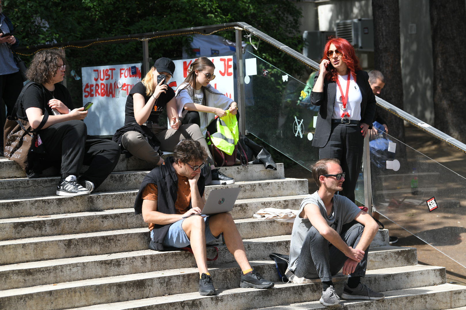 Beograd 23. april 2025. Studentska blokada Radio televizije Srbije, RTS, Takovska, Radio televizija Srbije, studenti Foto: Amir Hamzagić/Nova.rs