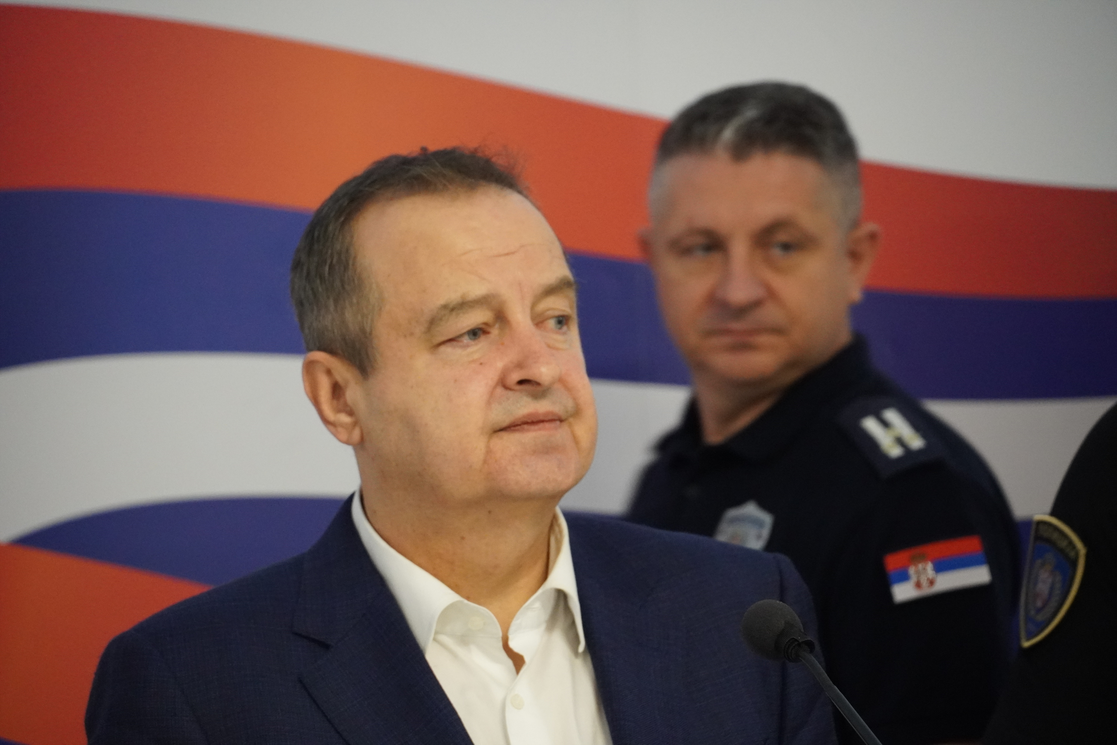 Press conference by Ivica Dacic, Minister of Internal Affairs of the Republic of Serbia, after last night's riots in Serbia.Konferencija za medije Ivice Dacica ministra unutrasnjih poslova Republike Srbije posle sinocnih nemira u Srbiji.