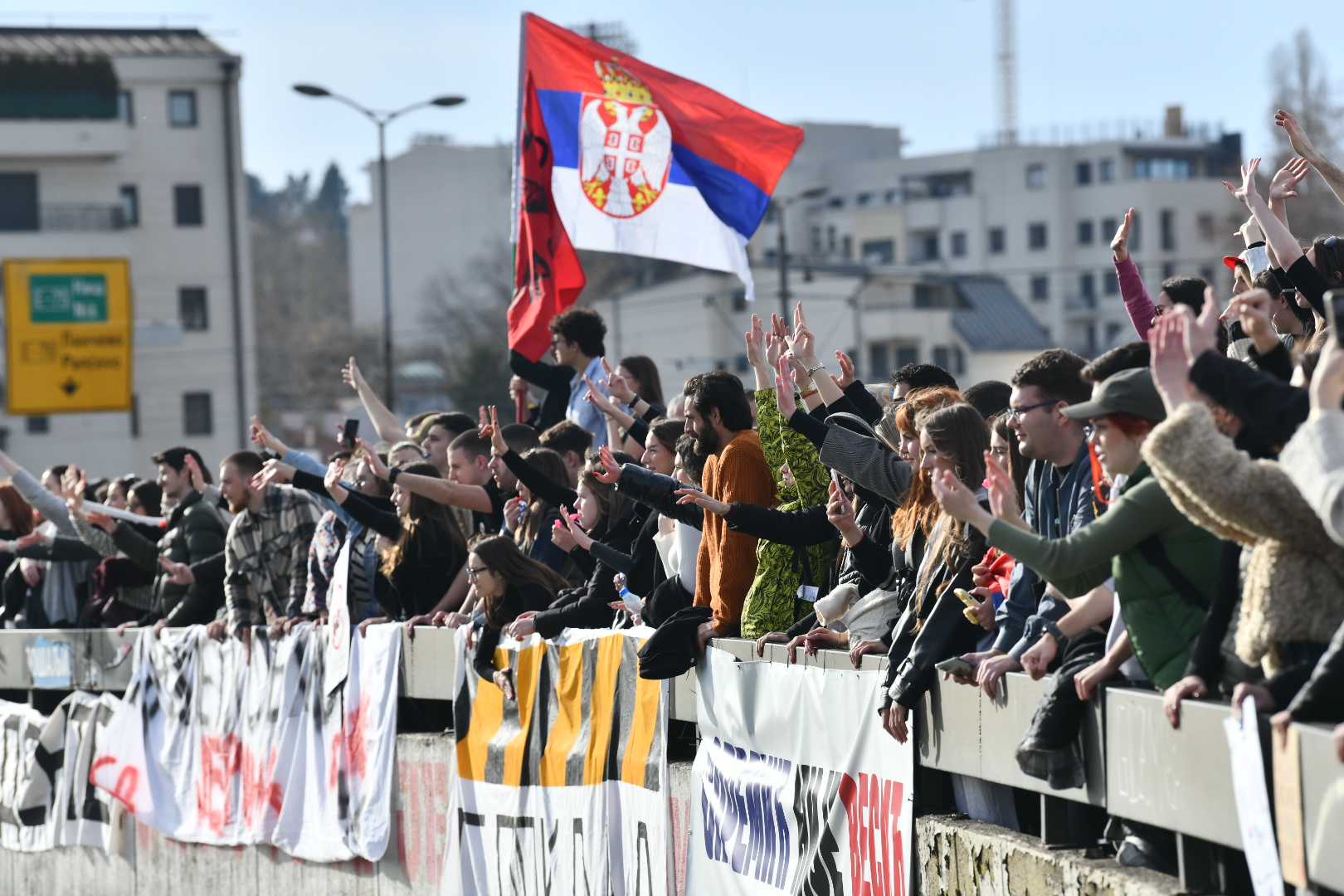 Beograd, 27.01.2025. Autokomanda, studentski protest, blokada, studentska blokada, studenti, 24 casa blokirana Autokomanda, Foto: Vesna Lalić/Nova.rs