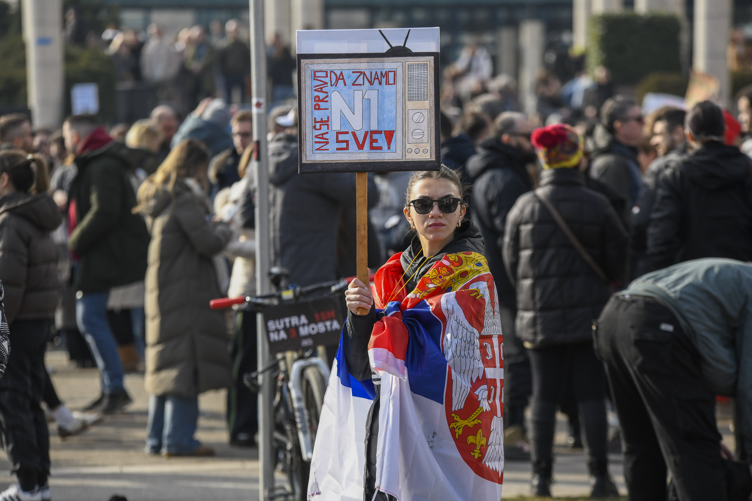 Novi Sad 02. februar 2025. Drugi dan studentskih blokada mostova u Novom Sadu, studenti, studentski protest Foto:Nenad Mihajlović/Nova.rs BEZ POTPISA