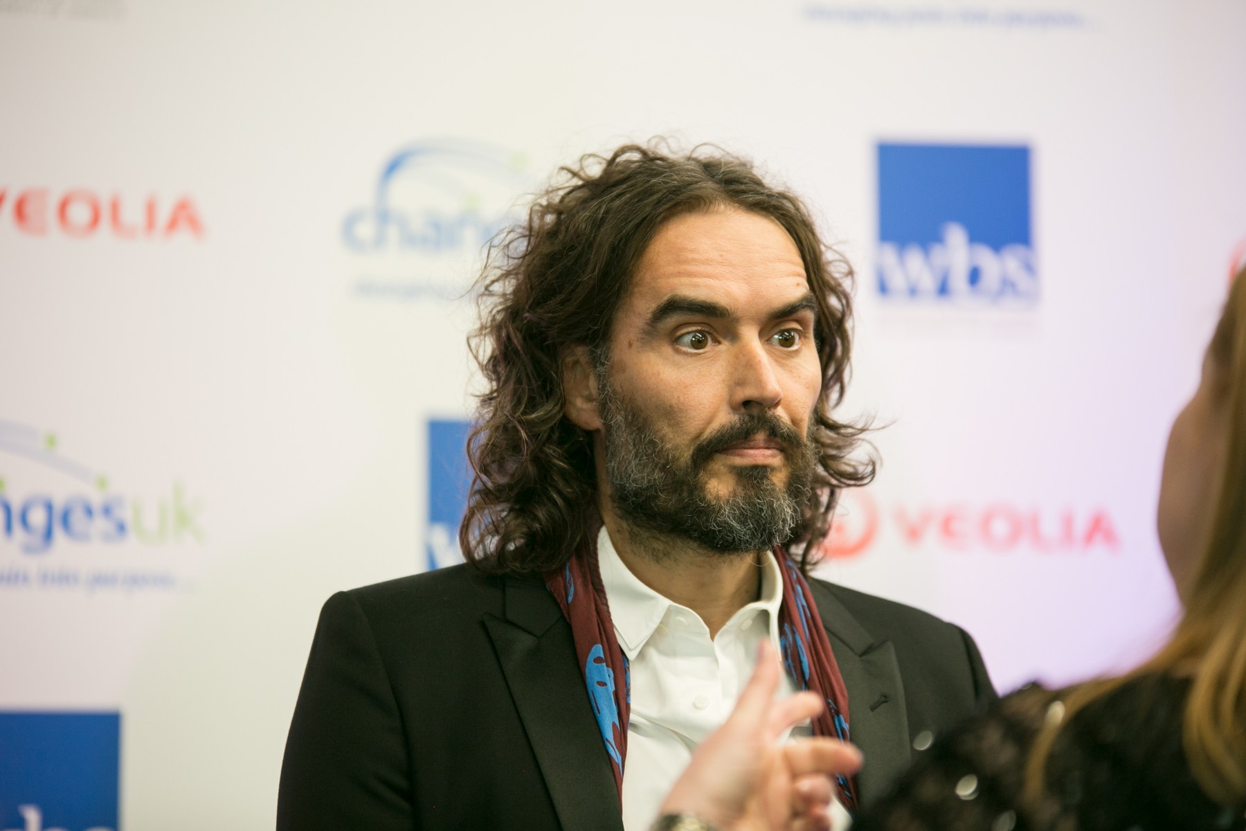 Russell Brand (comedian, actor, author), Roger Taylor &amp; John Taylor (Duran Duran) are in Birmingham for a special festive fundraising Fire &amp; Ice Ball, organised by addiction recovery charity Changes UK, in Birmingham, UK, 14th December 2019