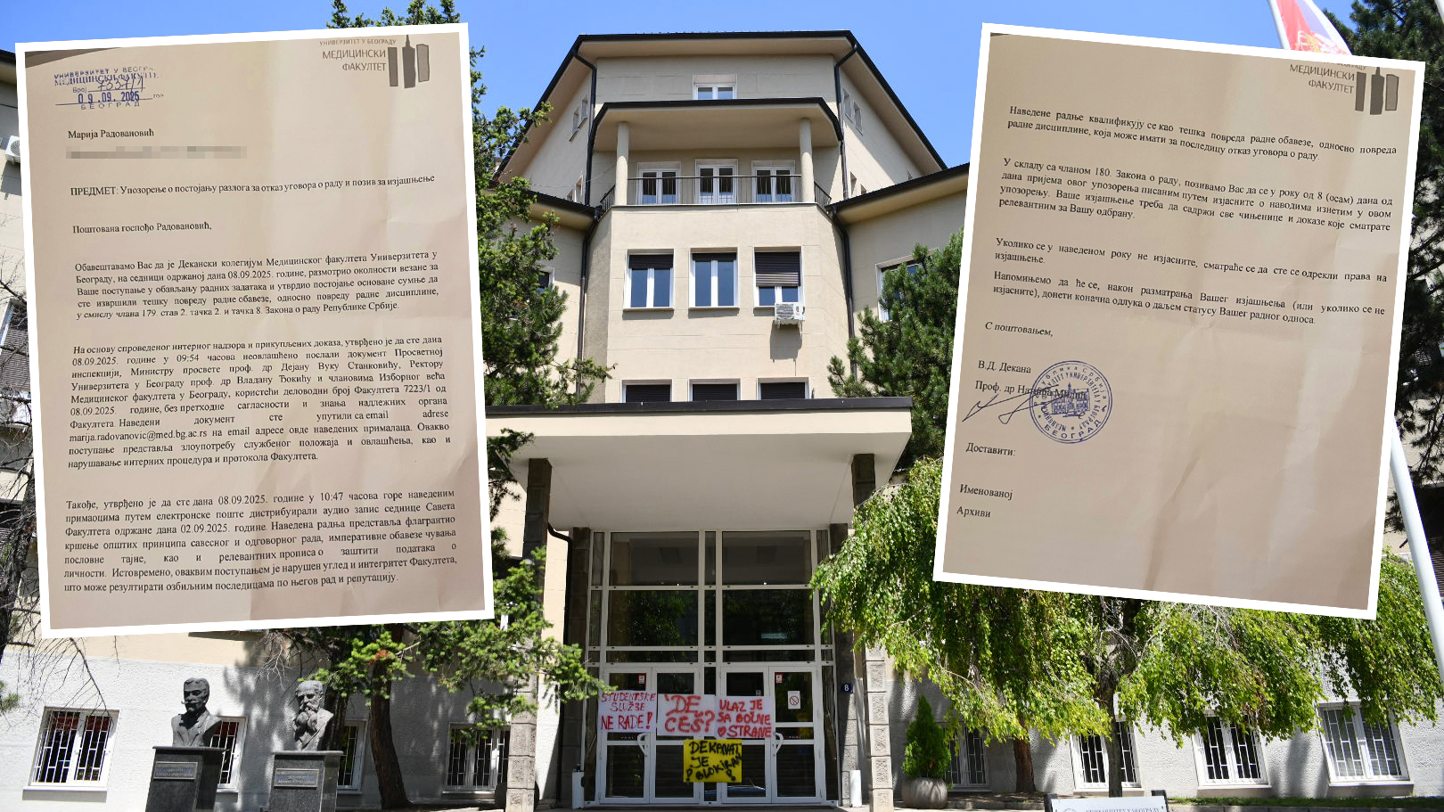 Medicinski fakultet u Beogradu, zgrada, dokument, kombo, blur