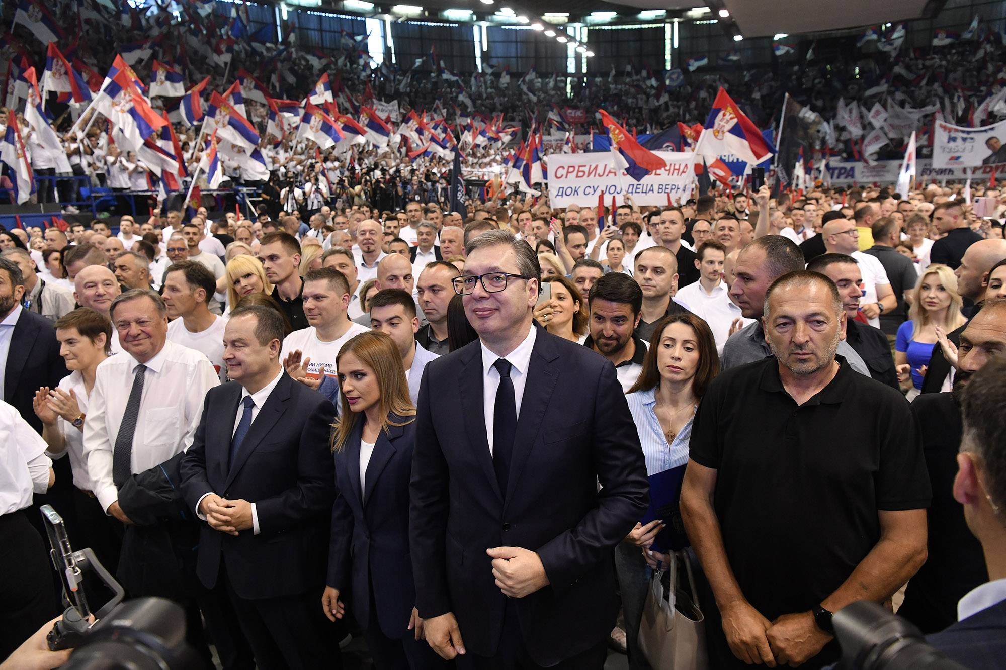 Beograd 28.05.2024 predizborni miting SNS liste "Aleksandar Vučić - Beograd sutra" . Miting, skup, SNS, hala sportova Ranko Žeravica, Novi Beograd Foto: Goran Srdanov/Nova.rs