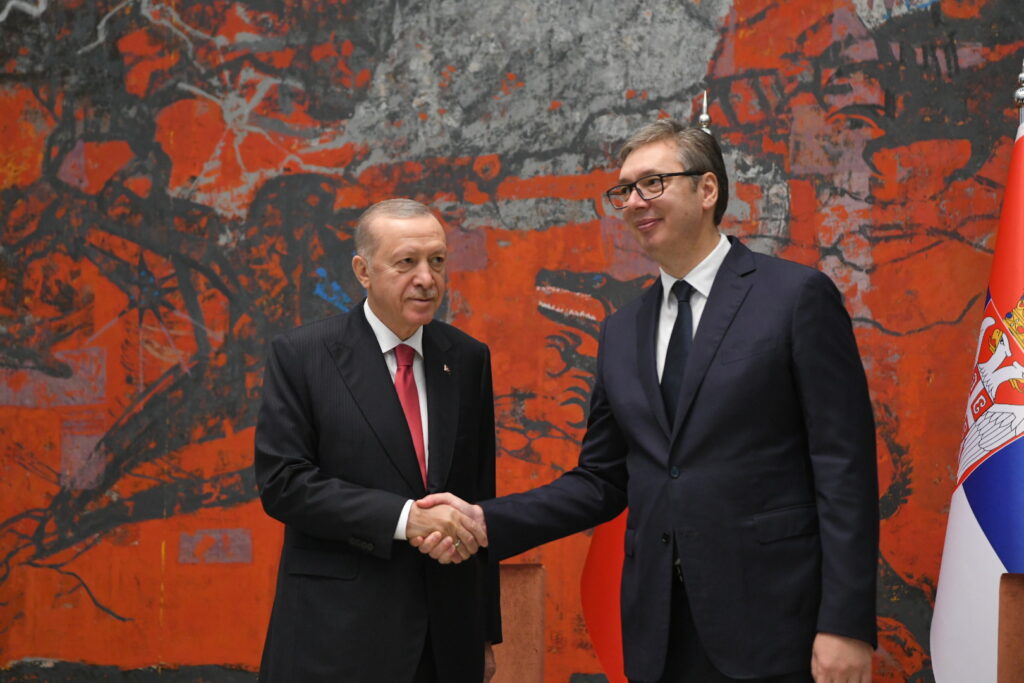 Beograd, 11.10.2024. Palata Srbija, Turski predsednik Redžep Tajip Erdogan u poseti Srbiji, svečani doček ispred Palate Srbije, Aleksandar Vučić dočekao Erdogana Foto: Amir Hamzagić/Nova.rs