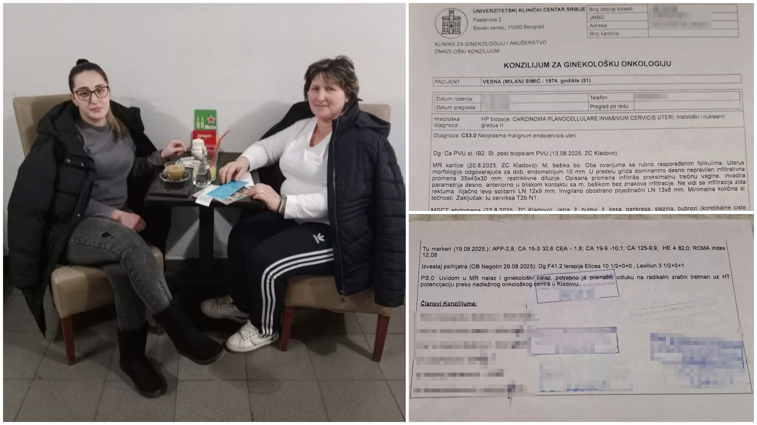 Vesna i Sara, Vesna Simić, majka i ćerka, Kladovo, bolnica, nalaz lekara, nalazi, bolest, onkološki pacijent, kombo