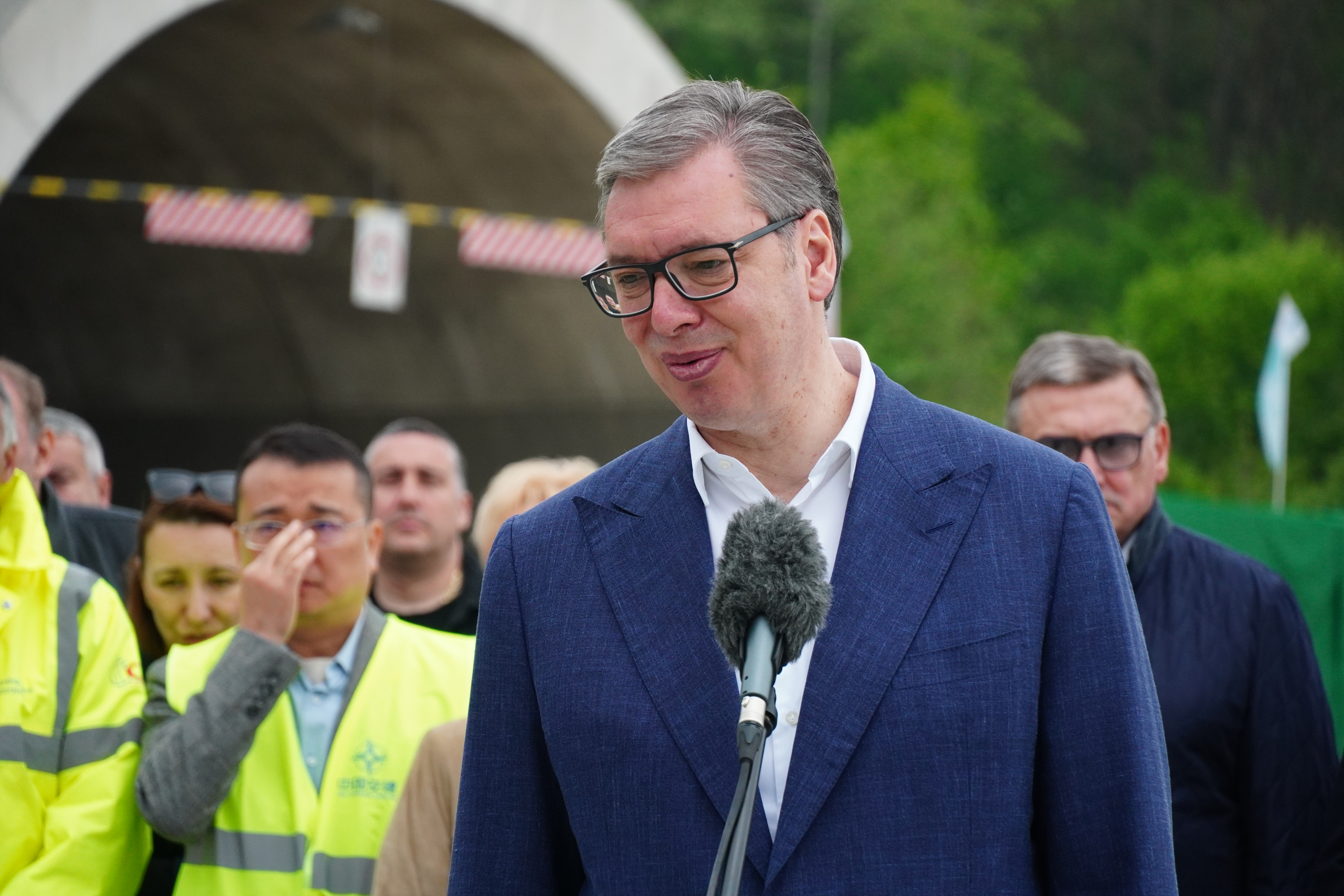 The President of the Republic of Serbia, Aleksandar Vucic, visited the construction works on the E-763 Milos Veliki highway, Preljina–Pozega section.