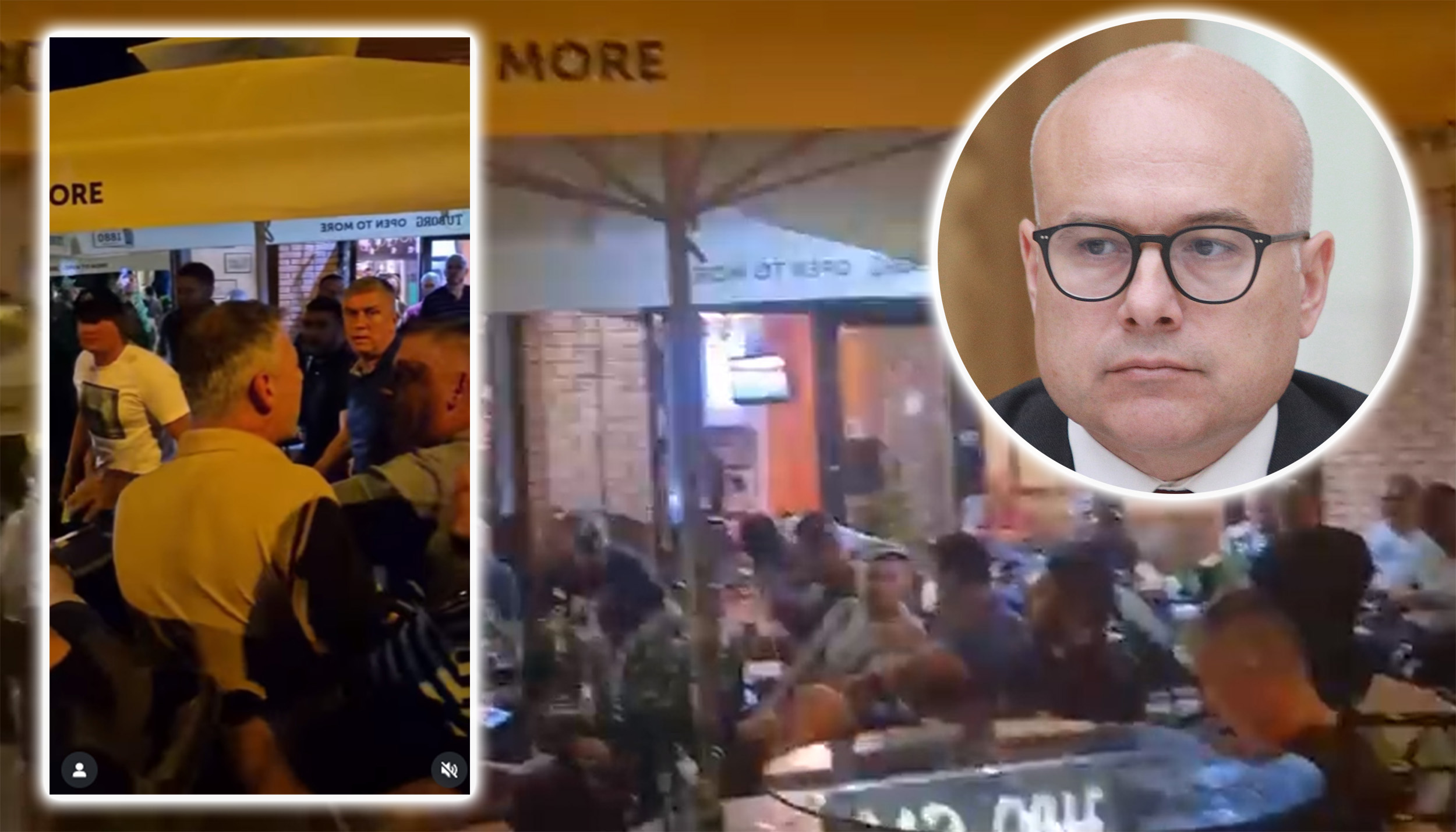kombo one ekipe iz Novog Sada koja je juče bila u kafiću u zgradi Miloša Vučevića i njegov fotka (Vučevića)