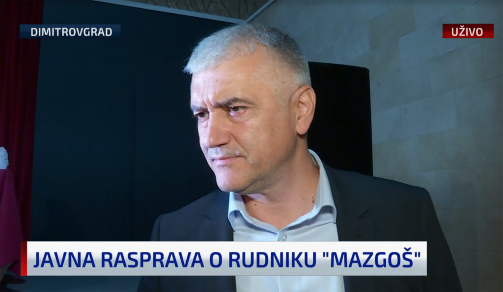 predsednik opštine Dimitrovgrad Vladica Dimitrov  Ekološki ustanak uoči javne rasprave o Nacrtu plana detaljne regulacije za ležište rudnika "Mazgoš". Mazgoš