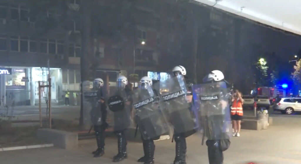 Valjevo 16.08.2025. Policija u Valjevu. Protest Srbija se umiriti ne može Foto: N1
