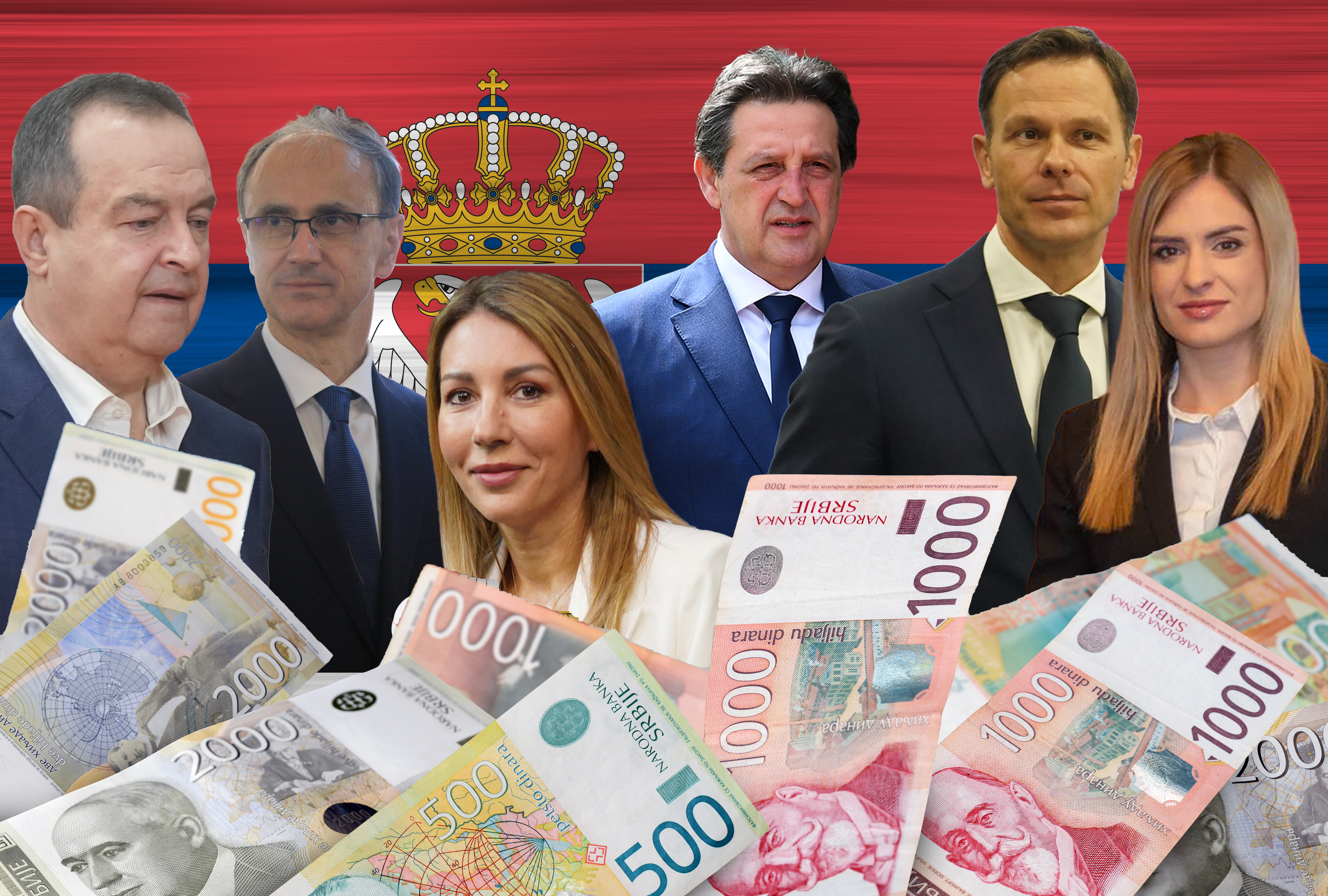 Serbian,Banknotes,With,The,Serbian,Flag