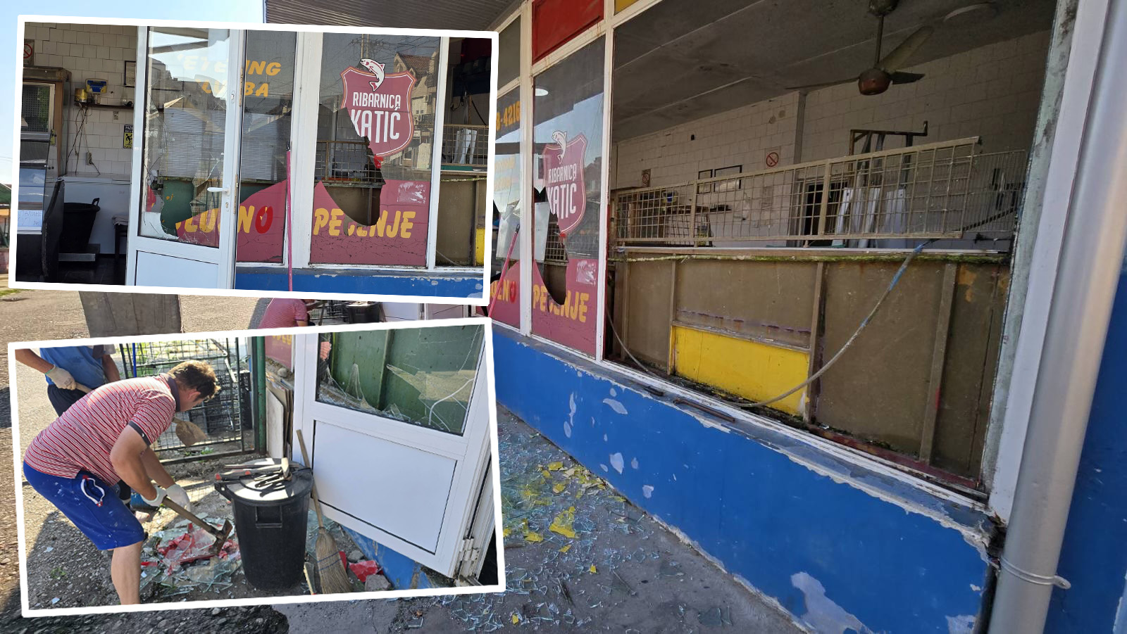 Šabac, Demolirana ribarnica u Šapcu, kombo FOTO: Nova.rs